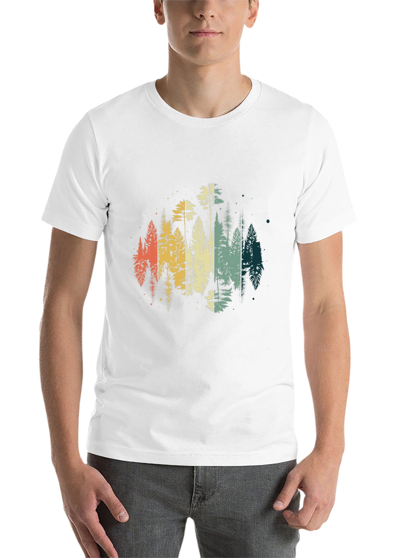 Black Retro Forest T-Shirt - Vintage Style Nature Tee view 14