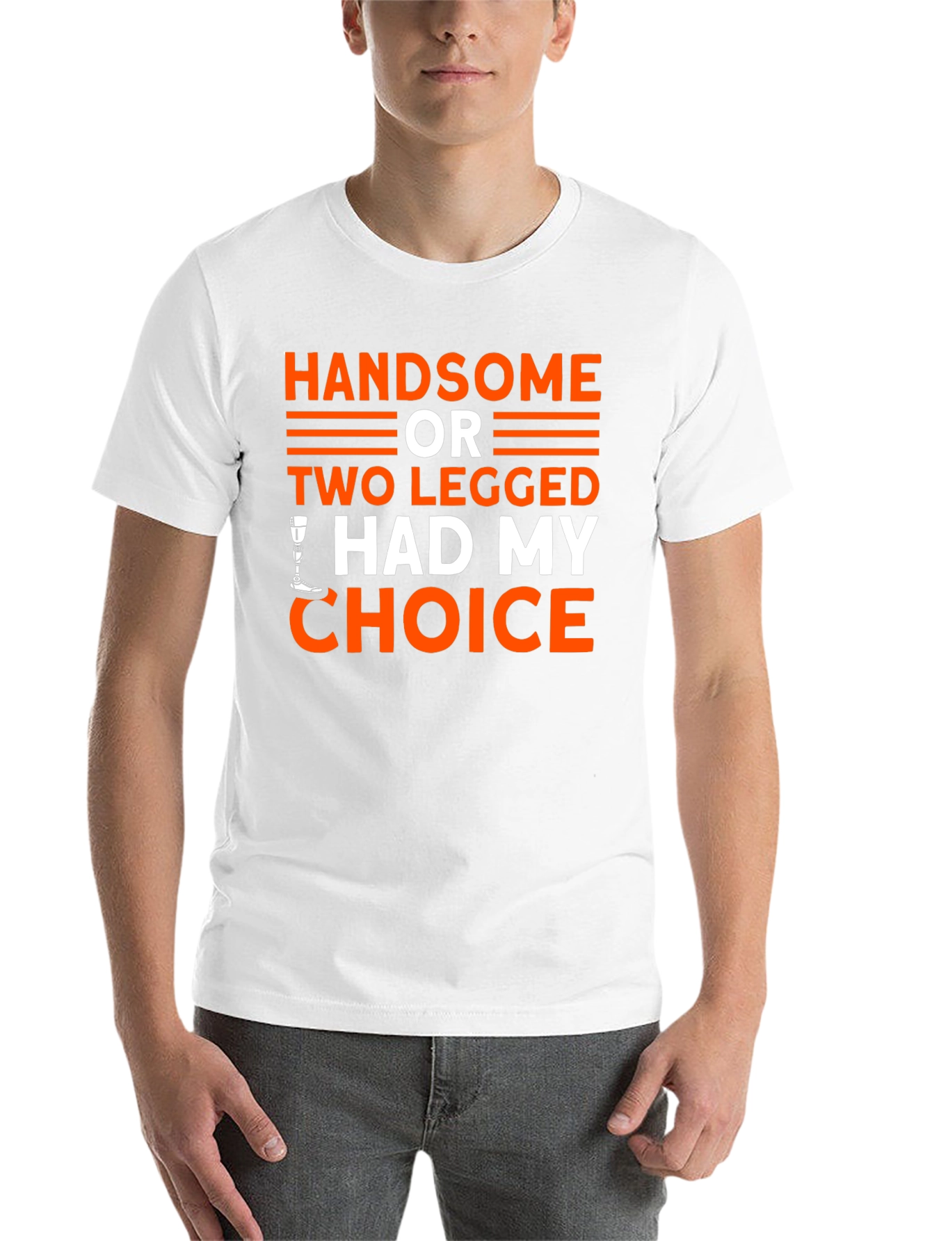 Black Handsome or Two Legged T-Shirt - Choice Humor Tee view 14