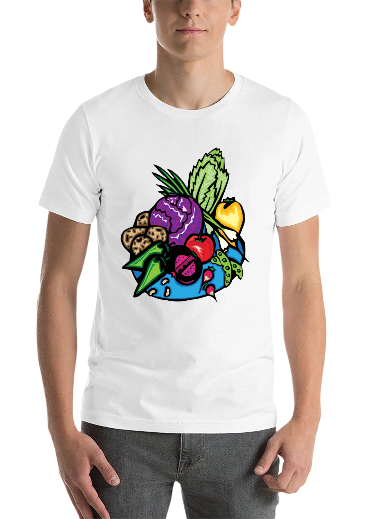 Vibrant Vegetable Patch Graphic Tee - Black - 14