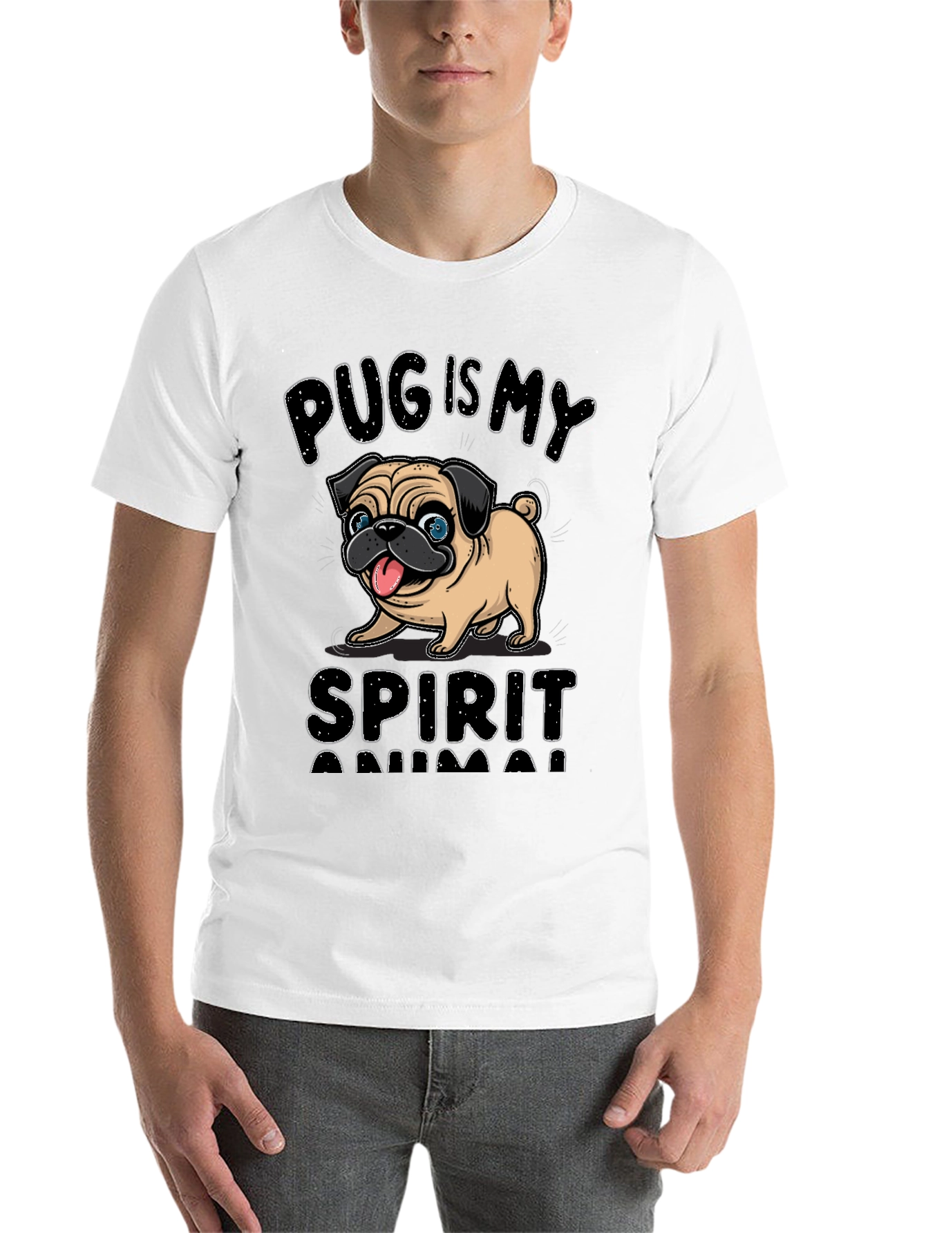 Black Pug is My Spirit Animal Graphic Tee view 14