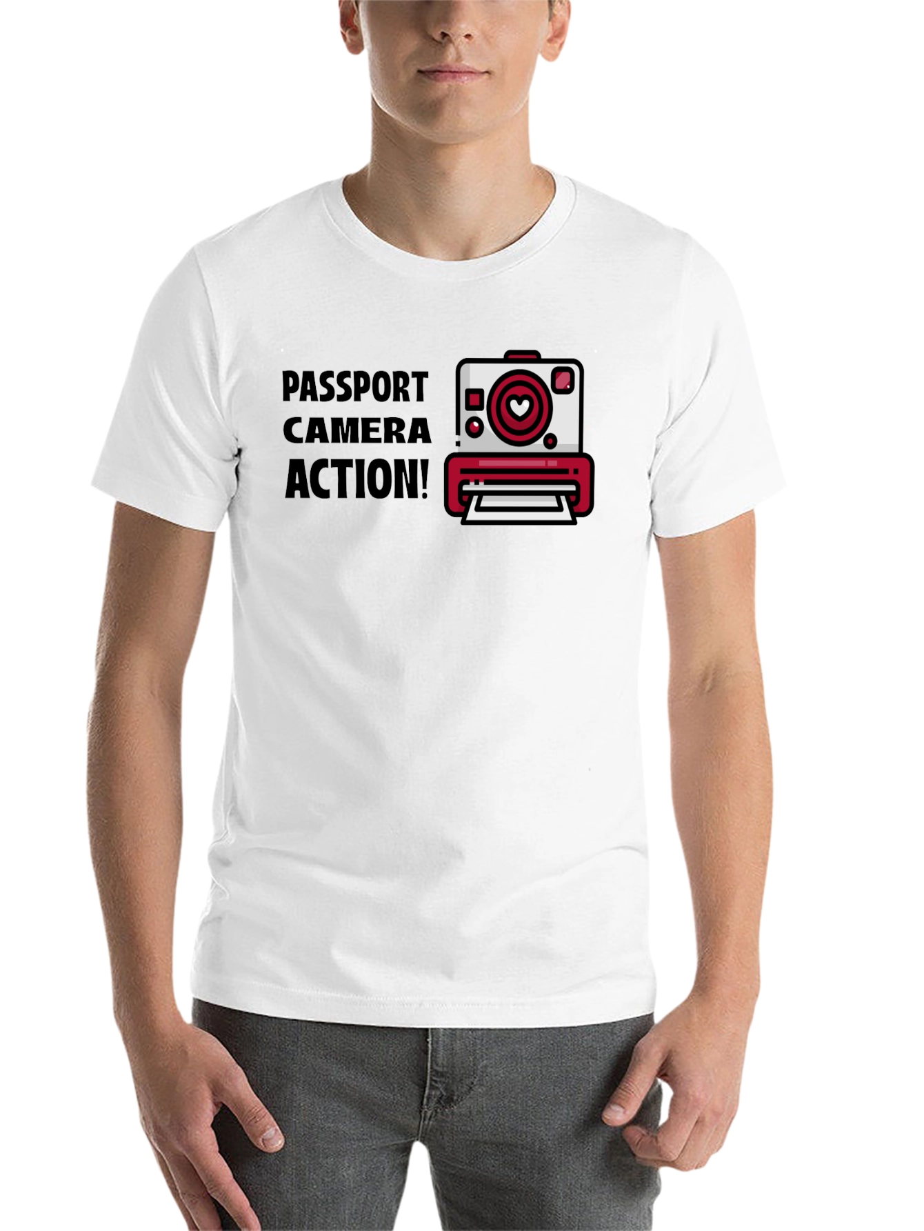 Black Passport Camera Action Graphic Tee view 14