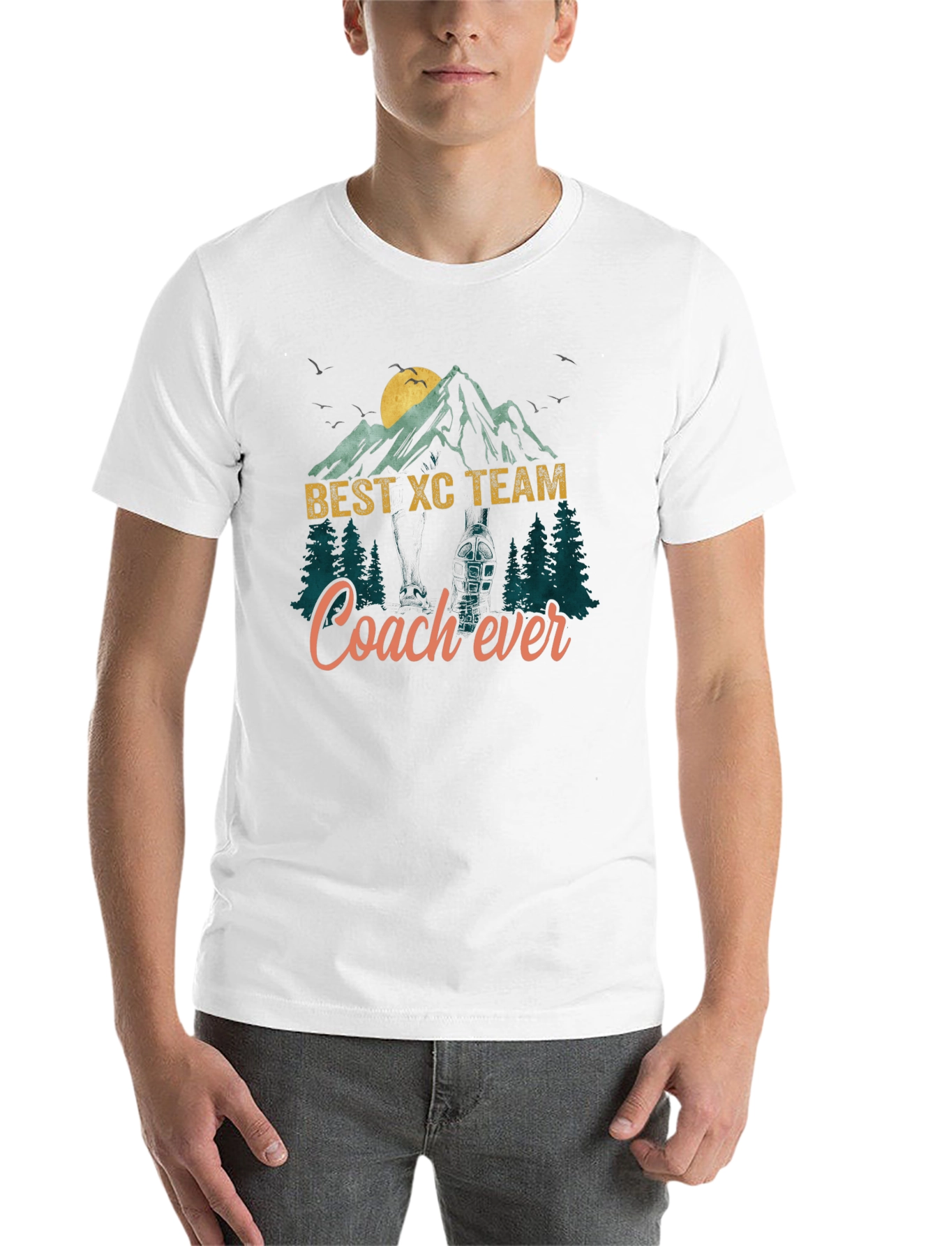 Black Best XC Team Coach Ever Mountain T-Shirt view 14