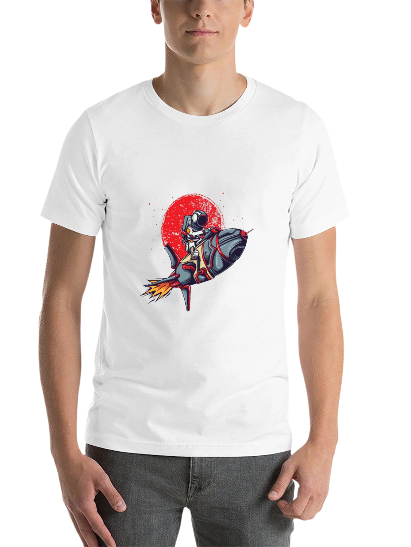 Black Astronaut Rocket Graphic Tee - Space Adventure T-Shirt view 14