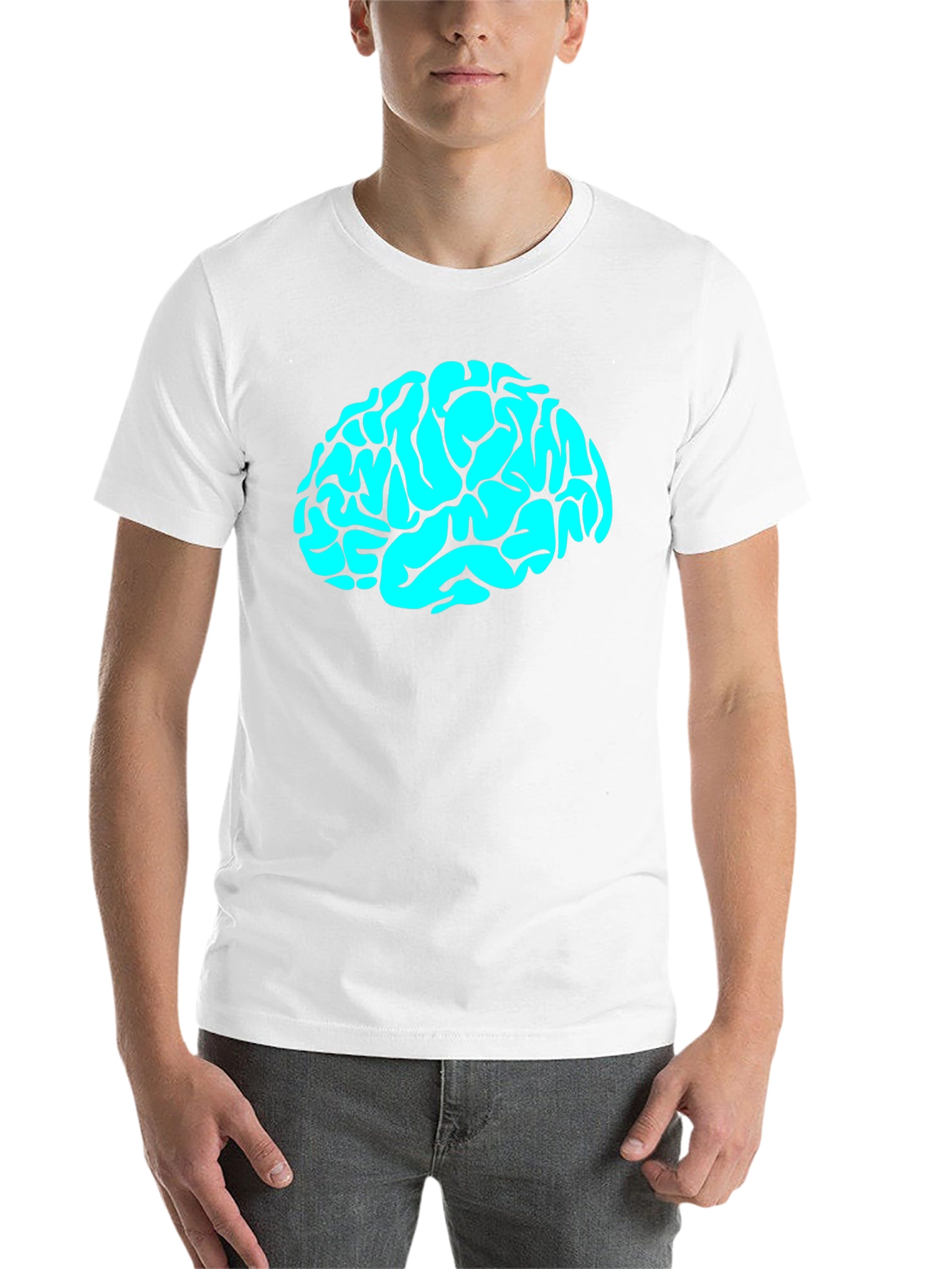 Black Brain Graphic Tee - Mens Black Cotton T-Shirt view 14