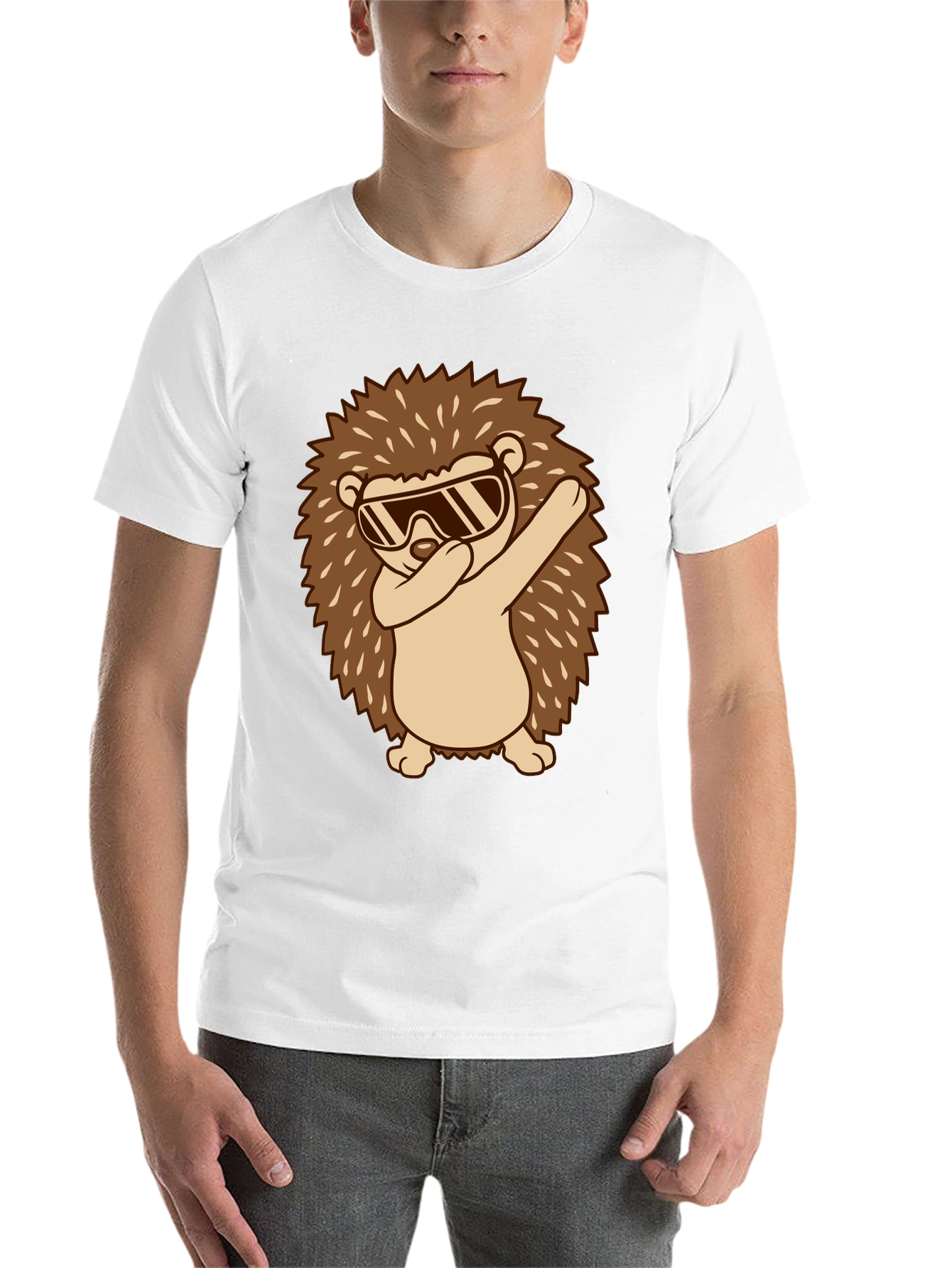 Black Dabbing Hedgehog Graphic Tee - Cool & Fun! view 14