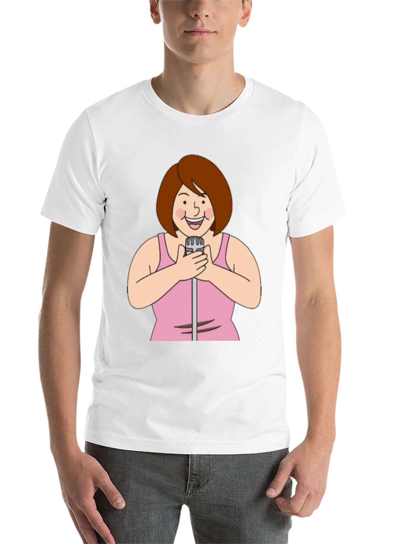 Cartoon Singer Graphic Tee - 14