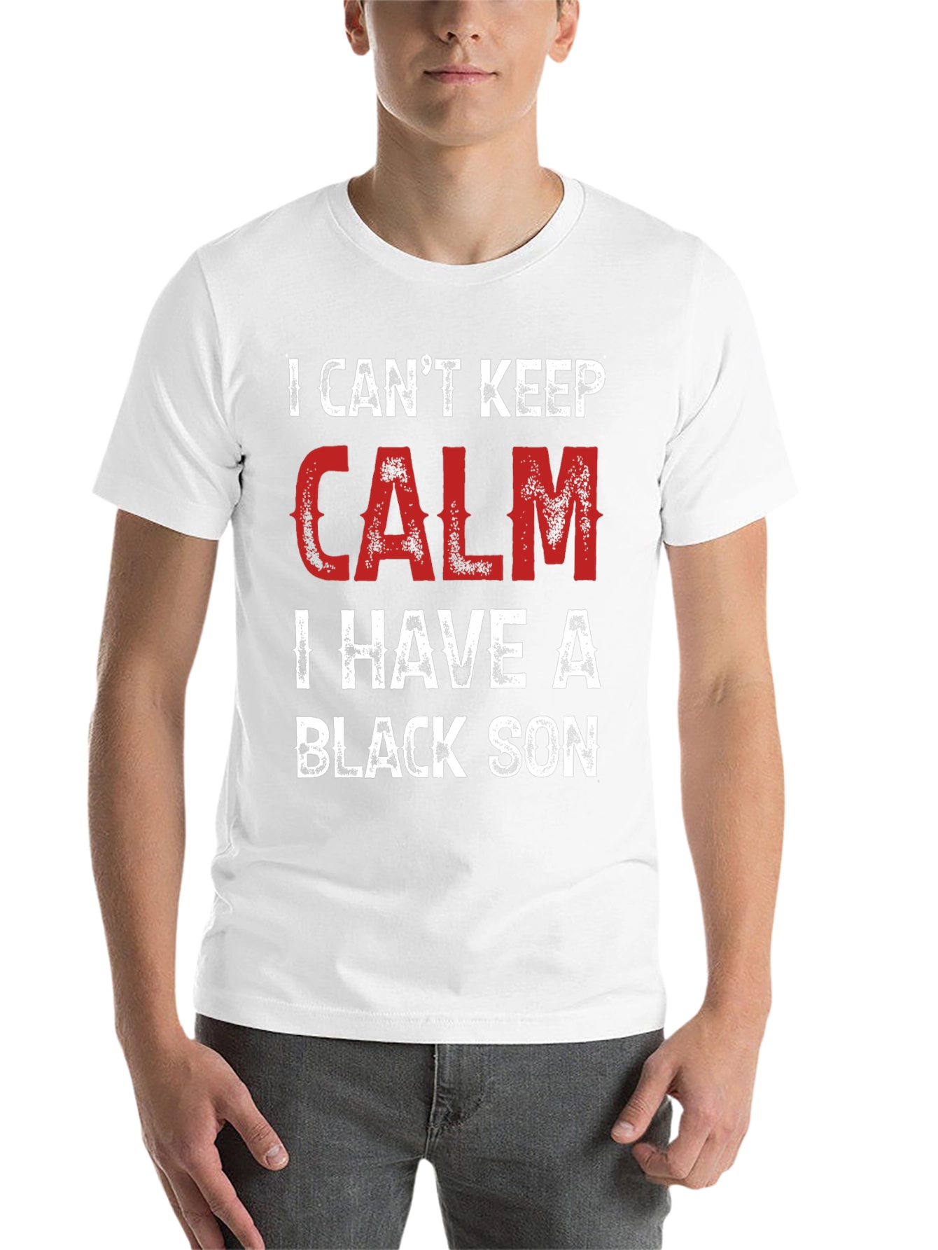 Black I Can't Keep Calm, I Have a Black Son T-Shirt view 14