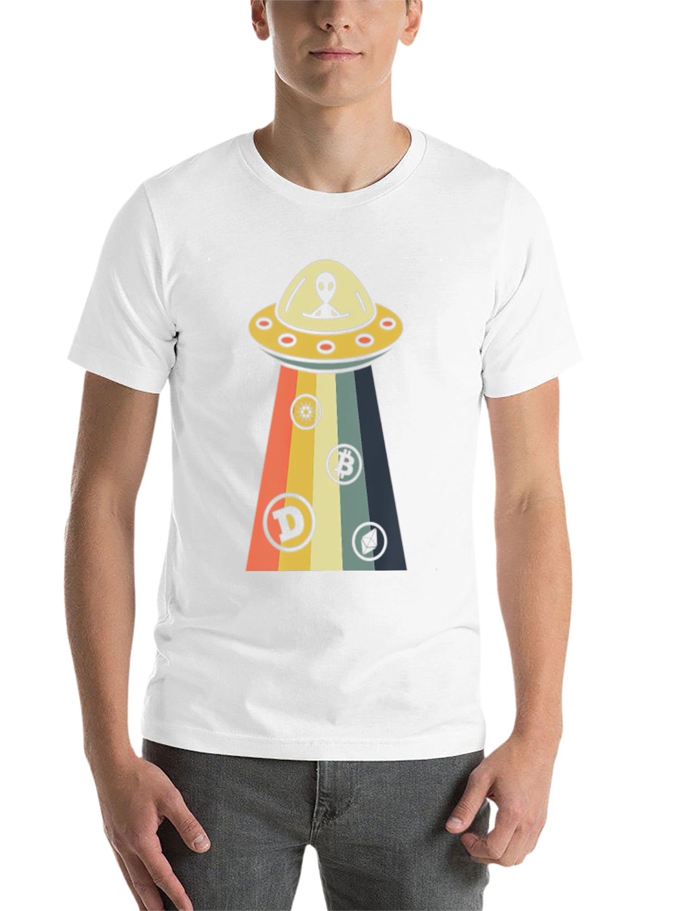 Black Alien UFO Cryptocurrency T-Shirt view 14