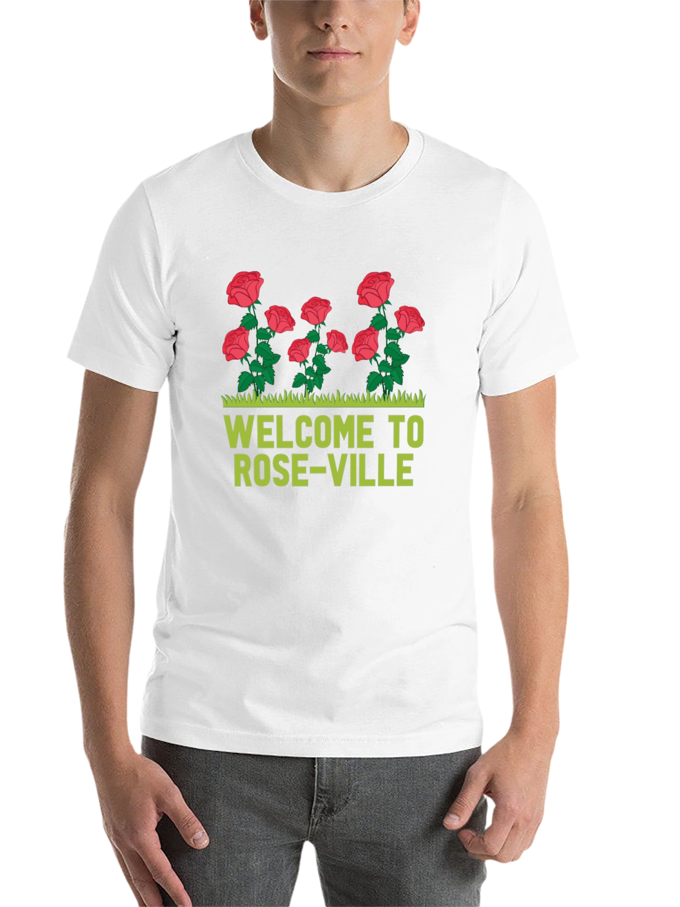 Black Welcome to Roseville T-Shirt - Floral Design view 14