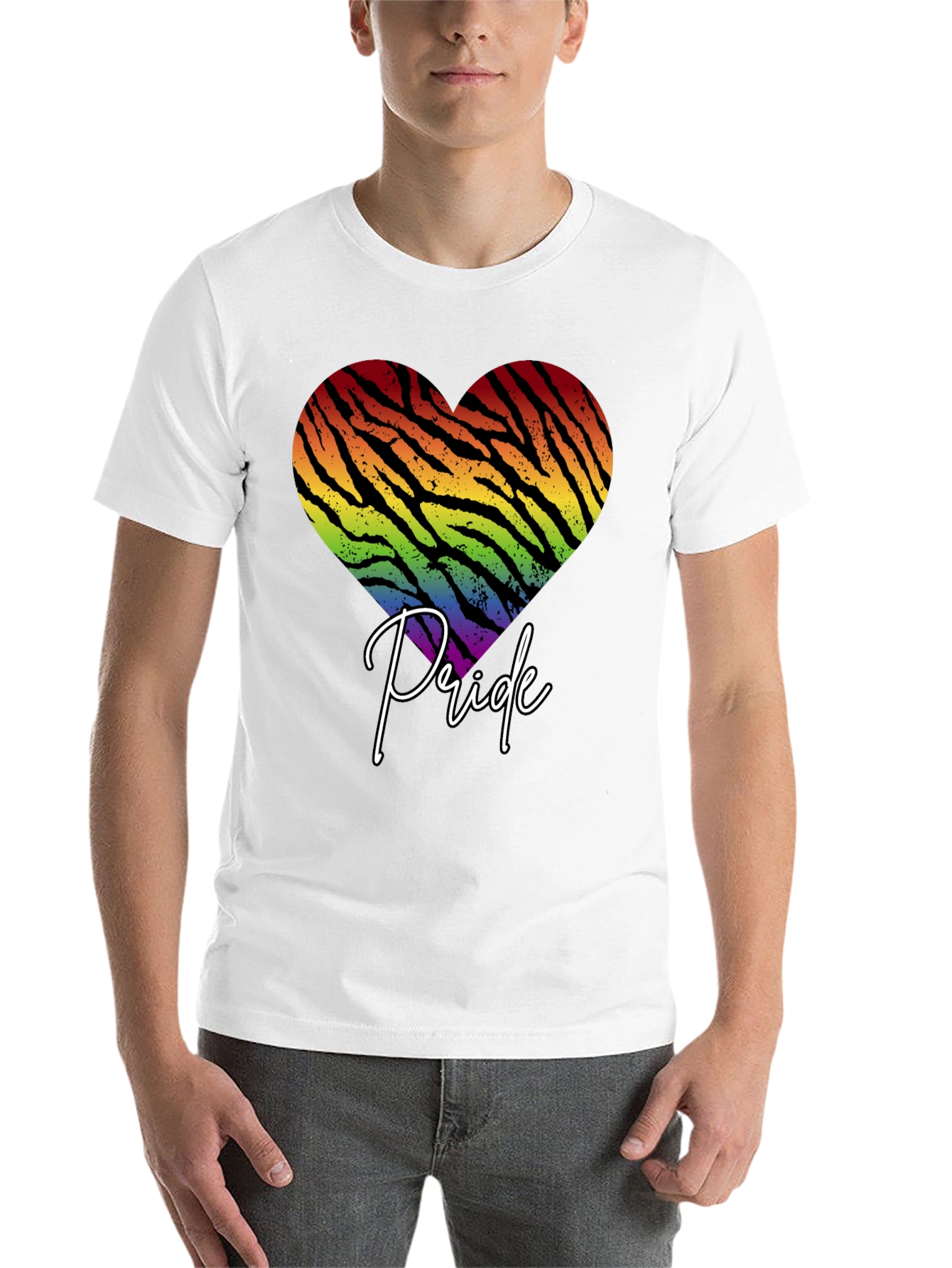Black Pride Zebra Heart Graphic T-Shirt view 14