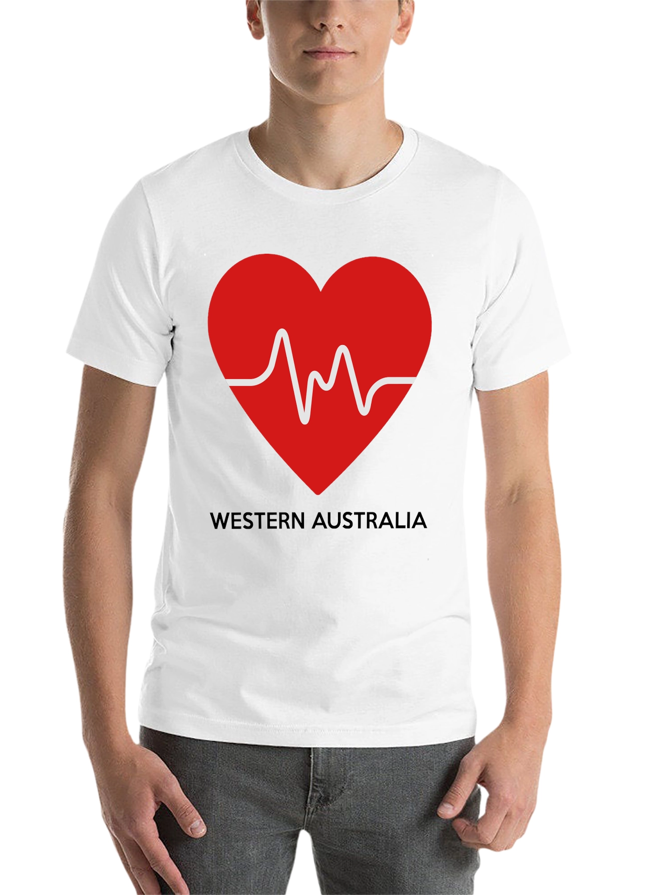 Black Western Australia Heartbeat T-Shirt - Black view 14