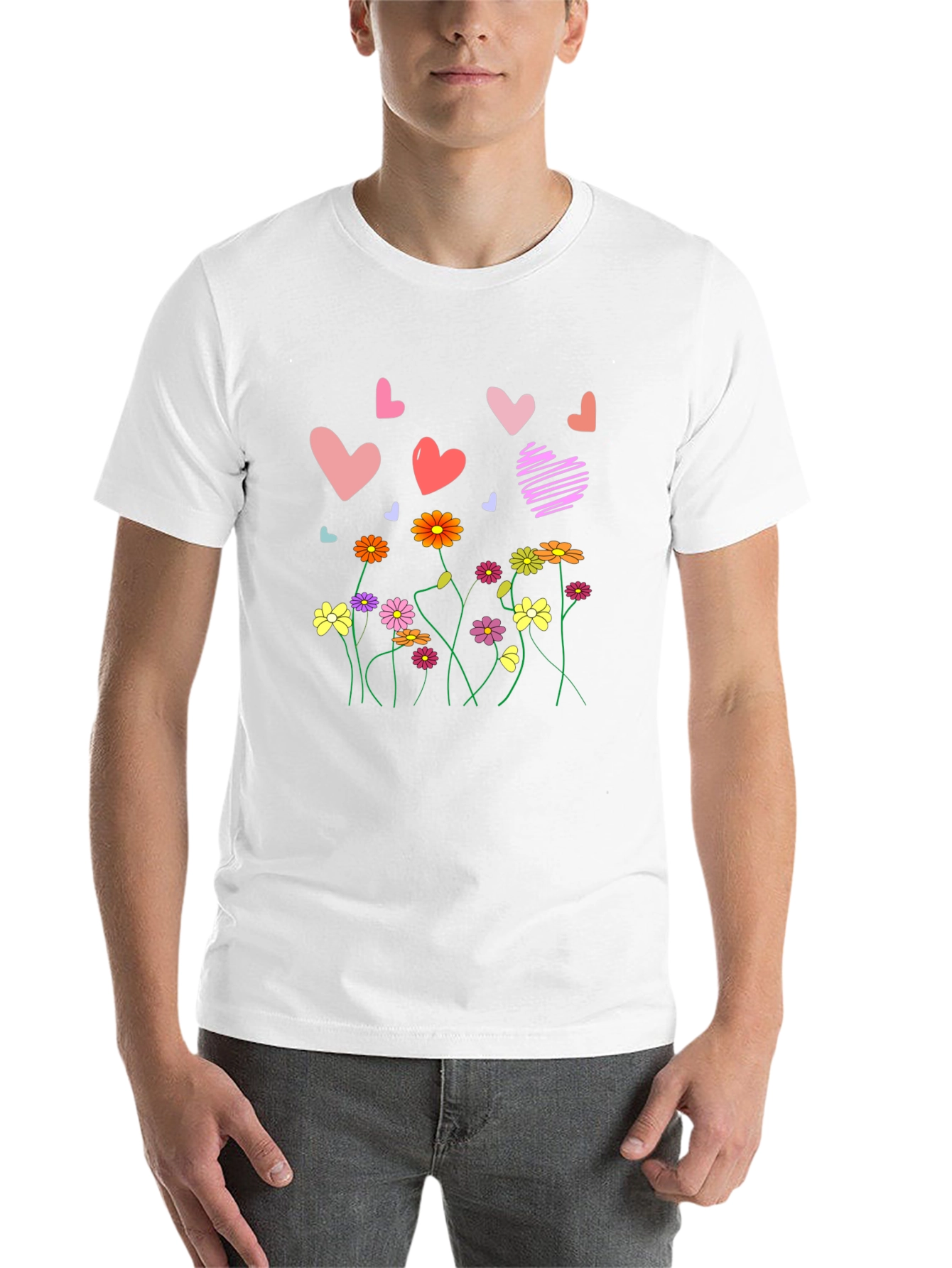 Black Floral Heart T-Shirt - Express Your Love in Style! view 14