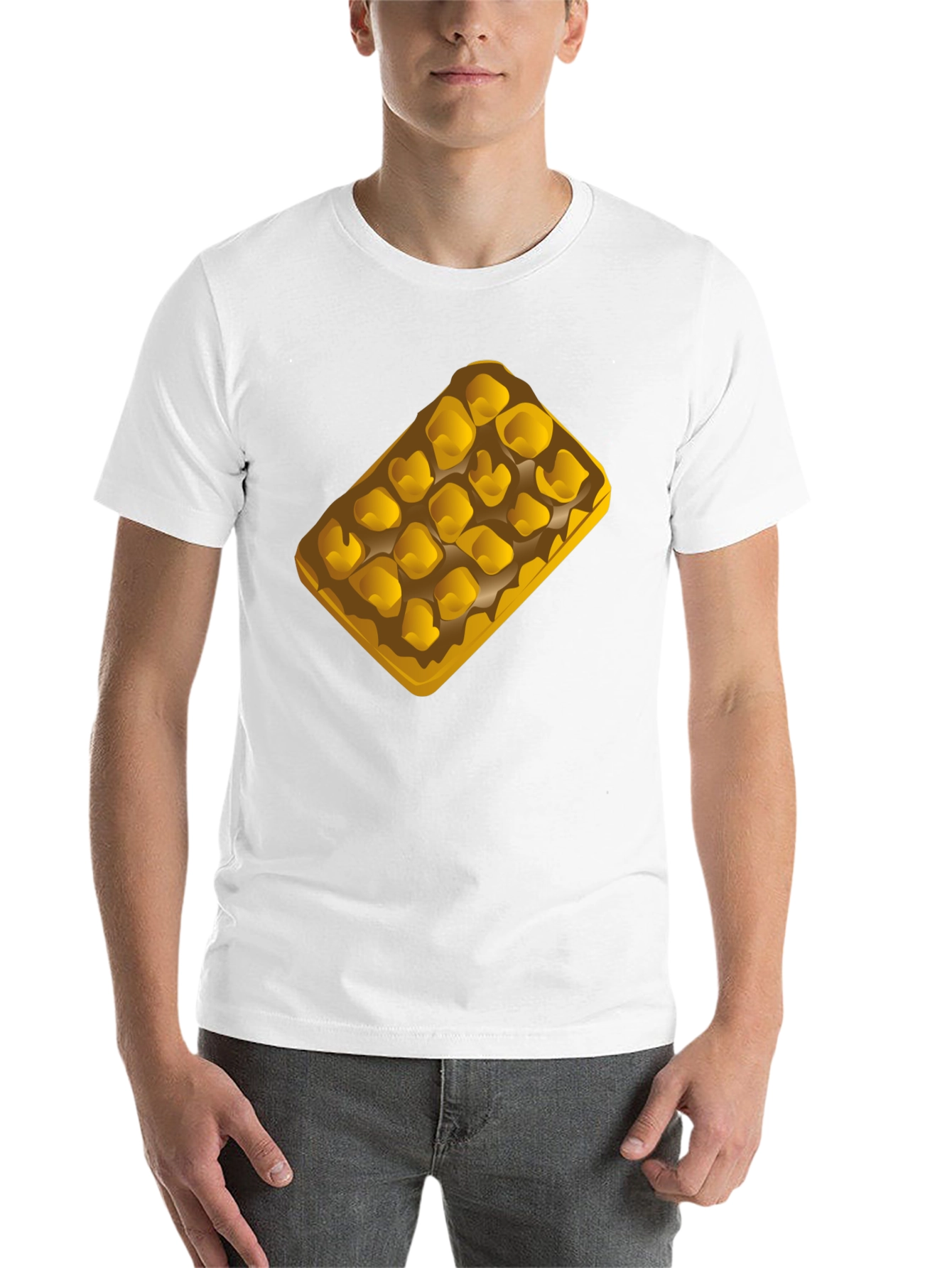 Black Waffle Graphic T-Shirt - Casual Black Tee view 14