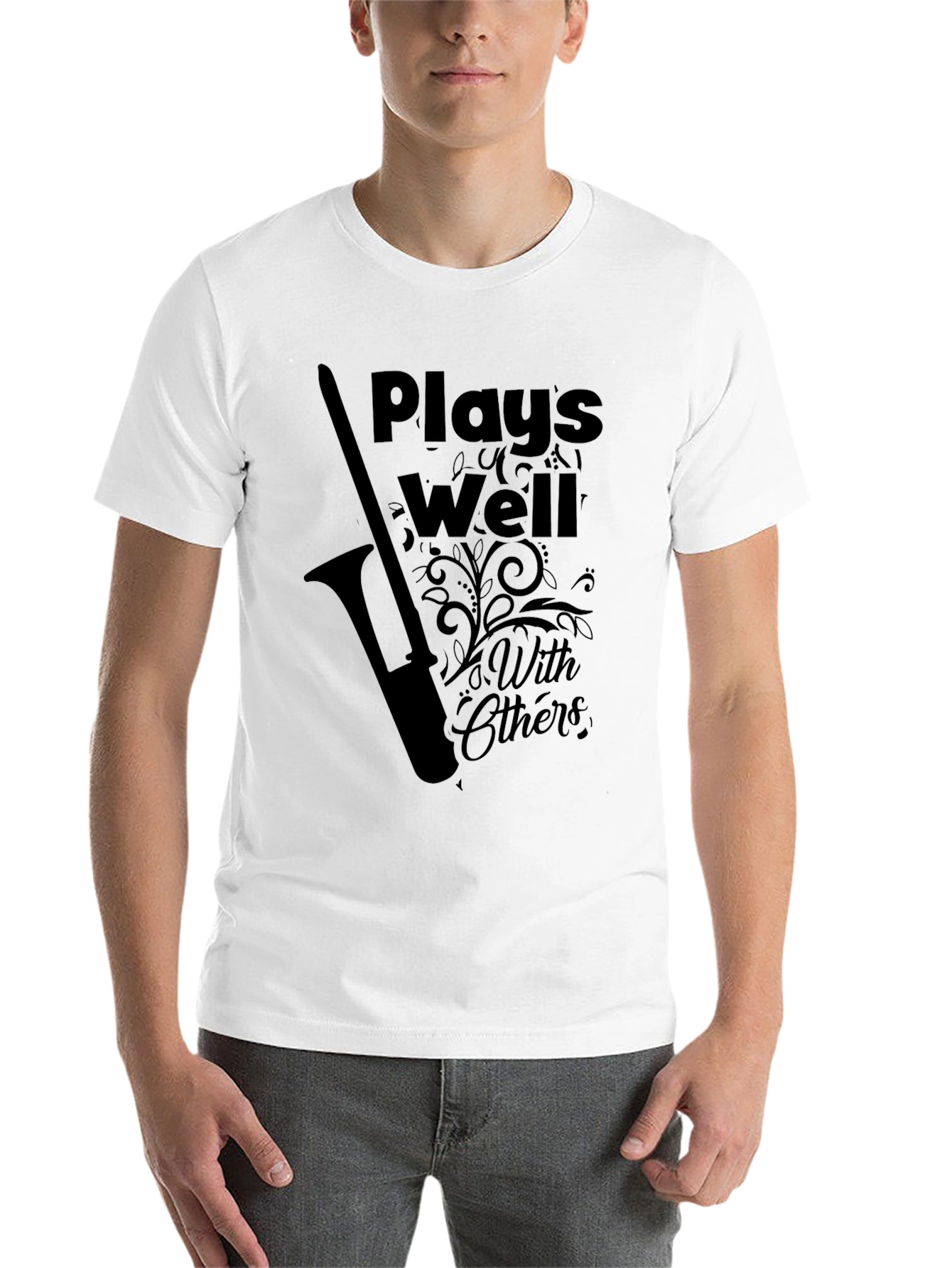 Black Plays Well With Others T-Shirt - Music Lover Tee view 14