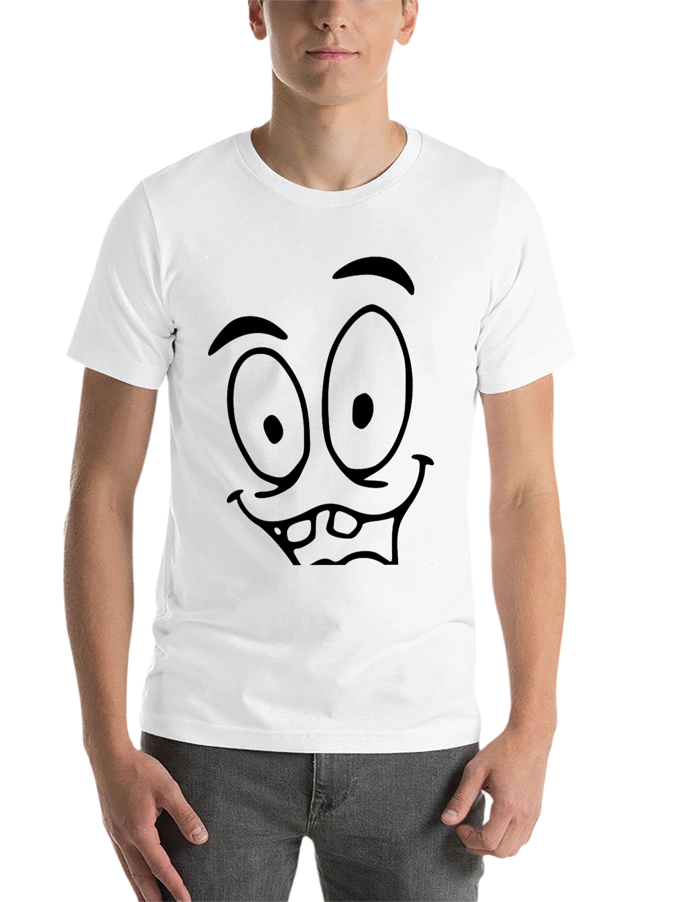 Black Funny Face Graphic Black T-Shirt view 14