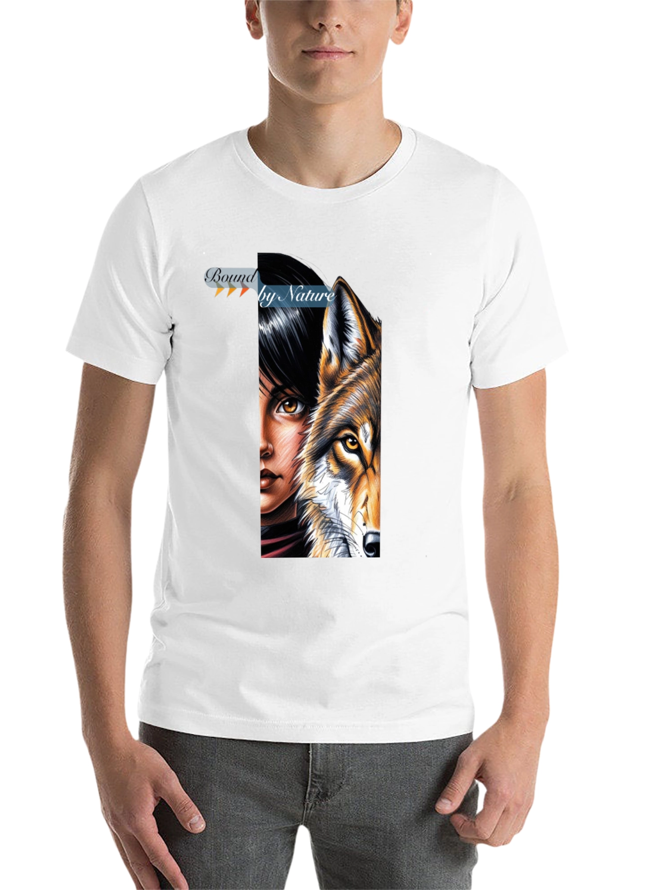Black Bound by Nature T-Shirt - Wolf & Woman Graphic Tee view 14
