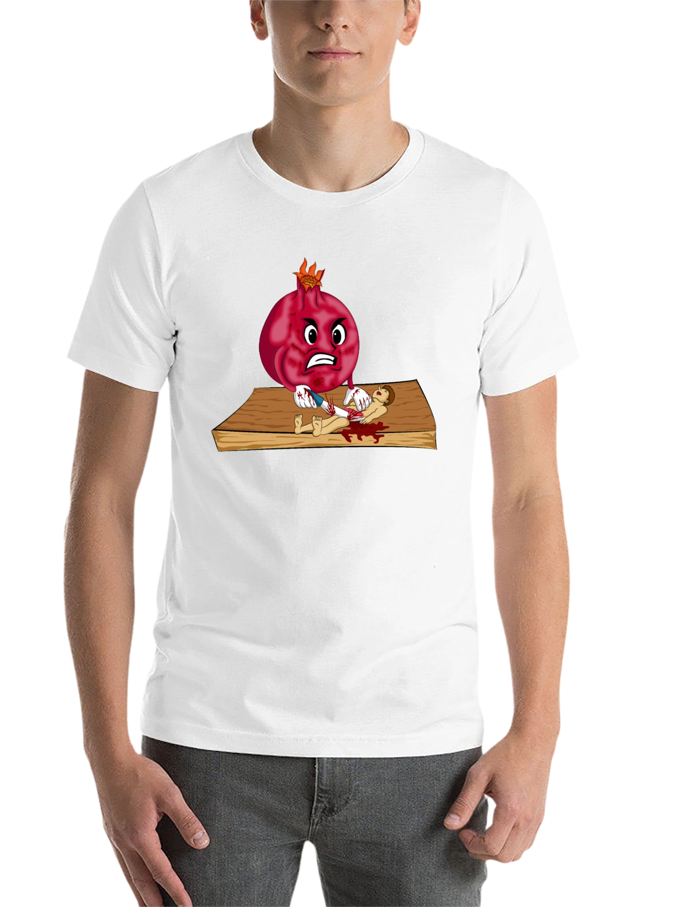 Black Pomegranate Cartoon T-Shirt view 14