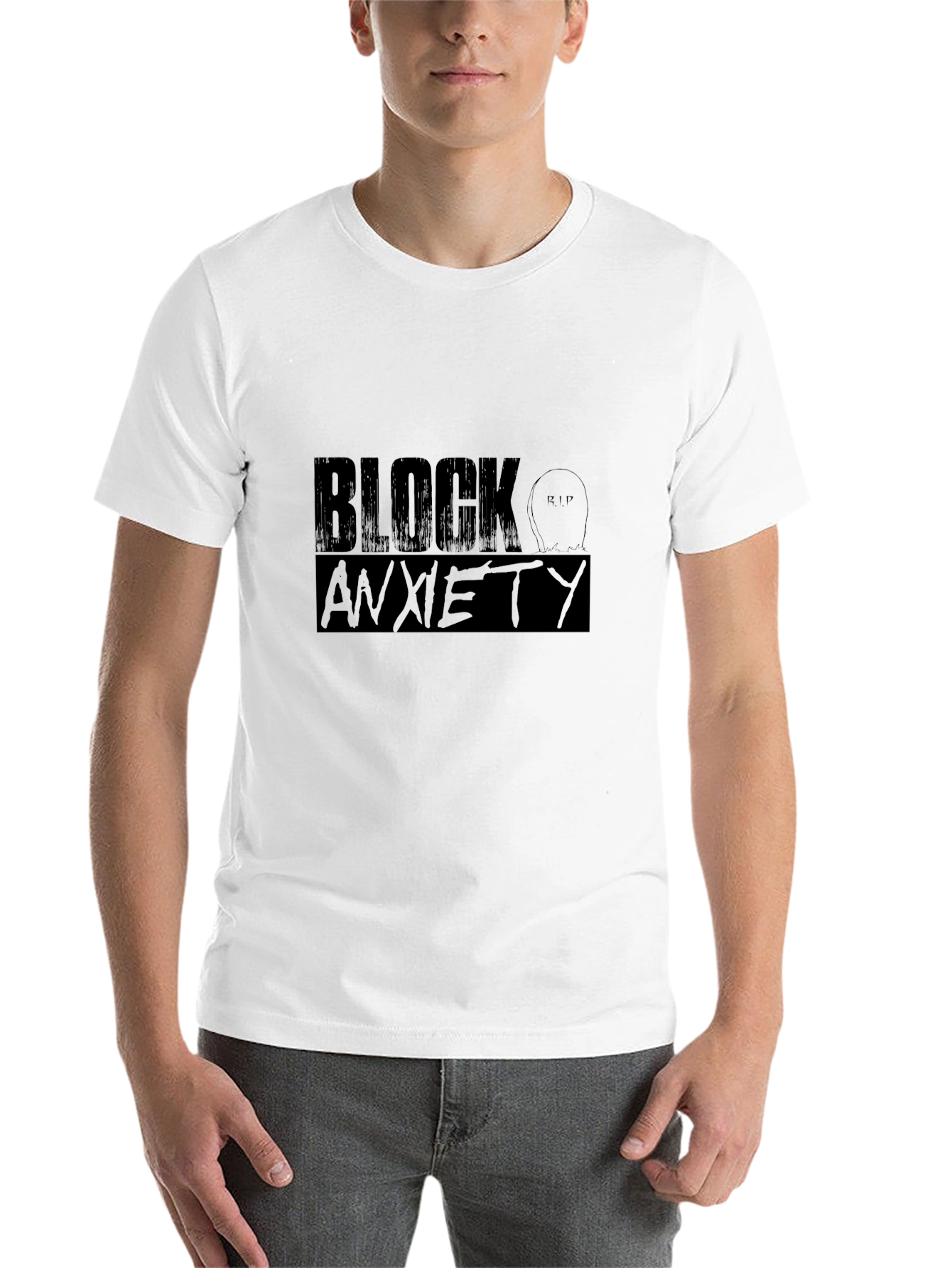 Black Block Anxiety Black Graphic Tee - RIP Anxiety view 14