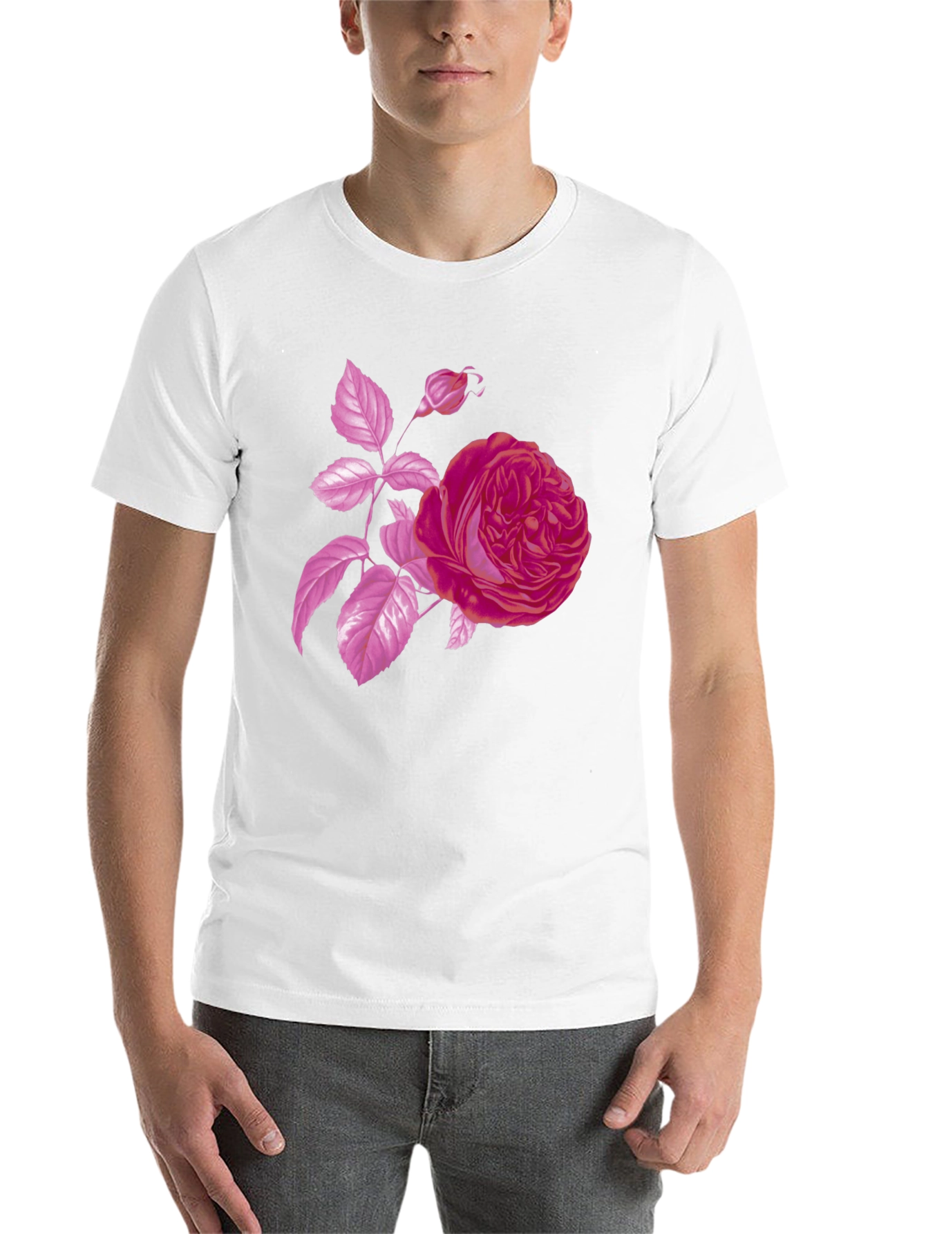 Black Rose Graphic Black T-Shirt - Stylish Floral Design view 14