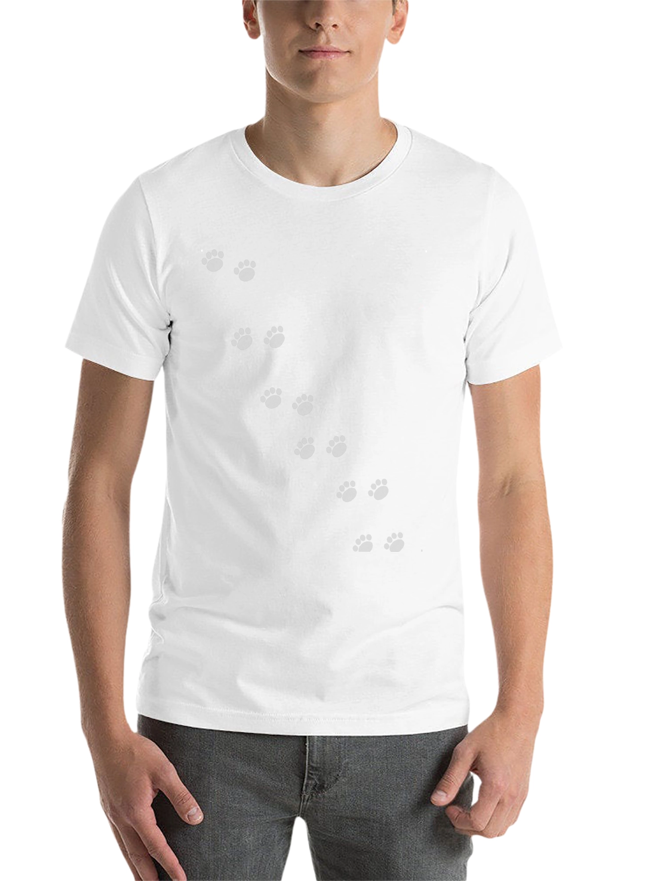 Black Paw Print Crew Neck T-Shirt - 14