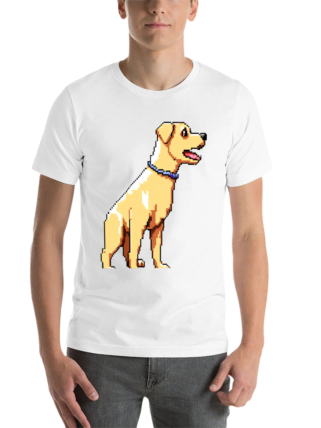 Black Pixel Art Dog Graphic T-Shirt view 14