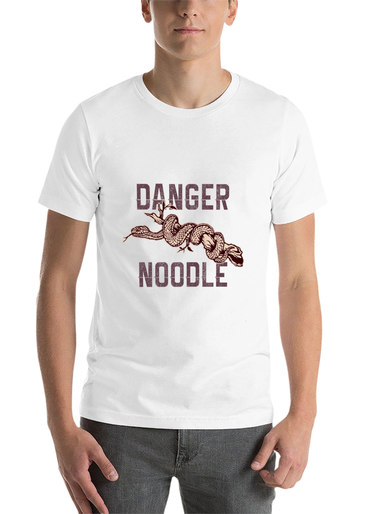 Black Danger Noodle Graphic Tee - Funny Snake T-Shirt view 14