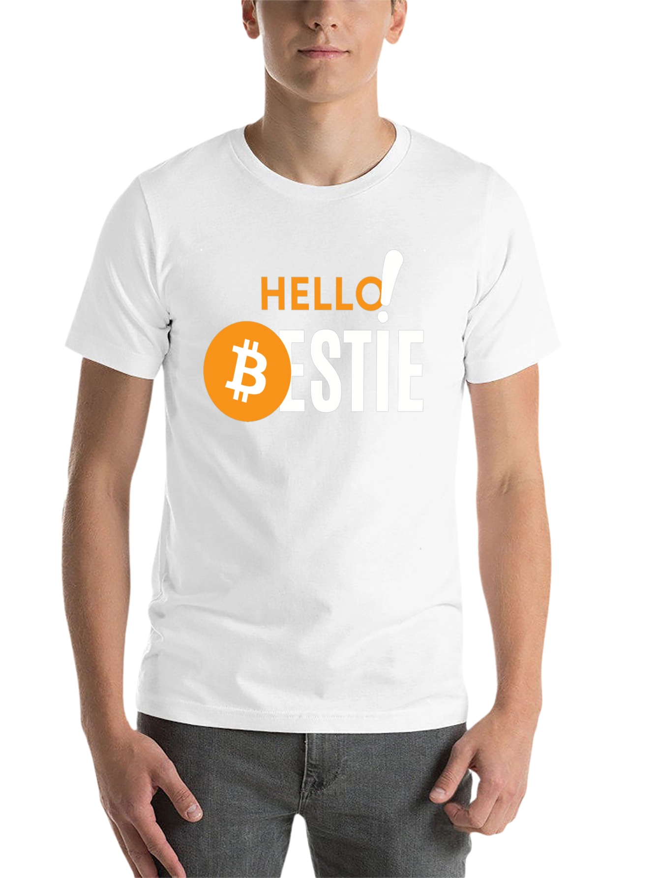 Black Hello Bestie Bitcoin Graphic Tee - Crypto Lover Gift view 14