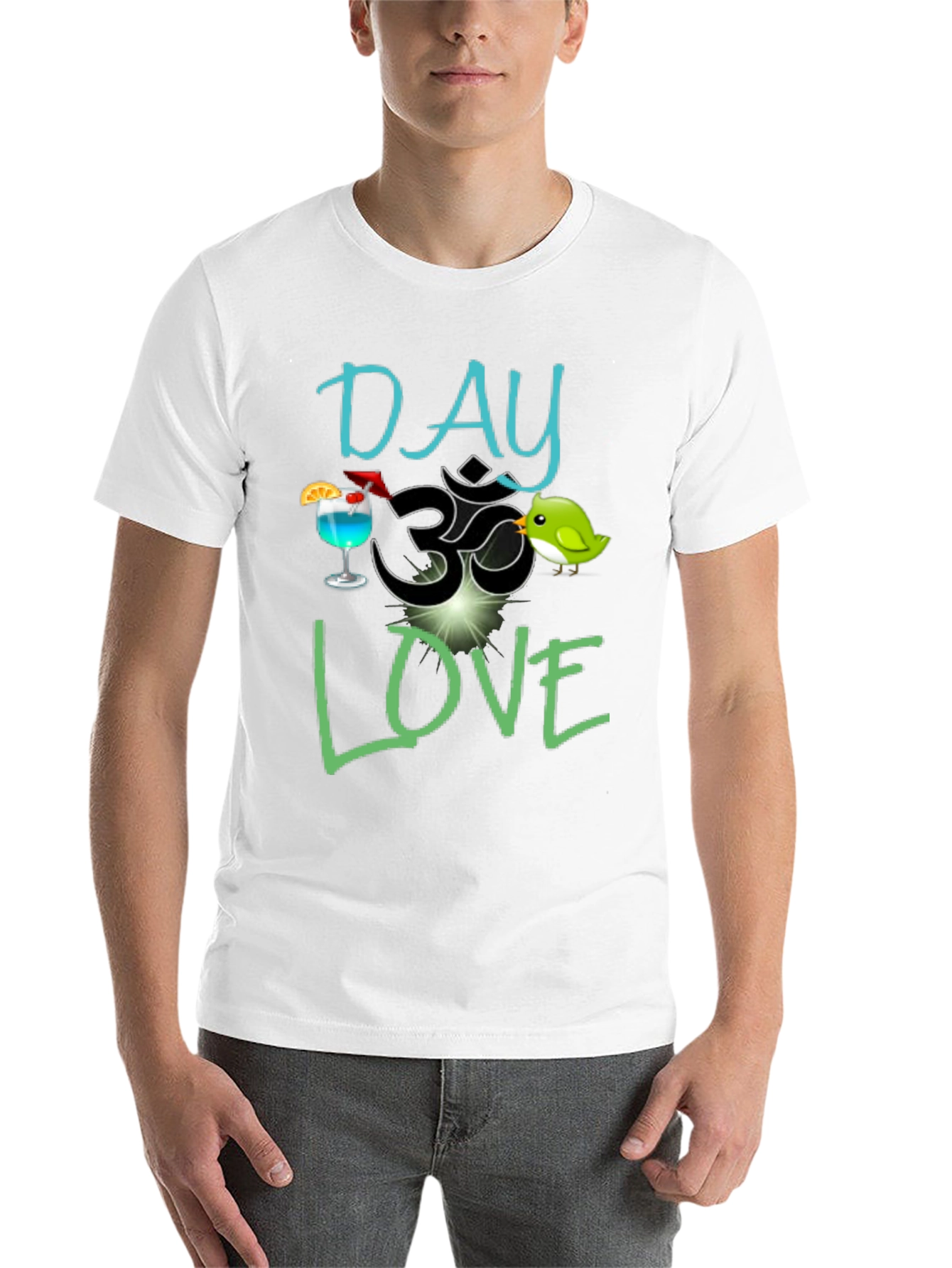 Black Day Om Love T-Shirt - Fun Graphic Tee view 14