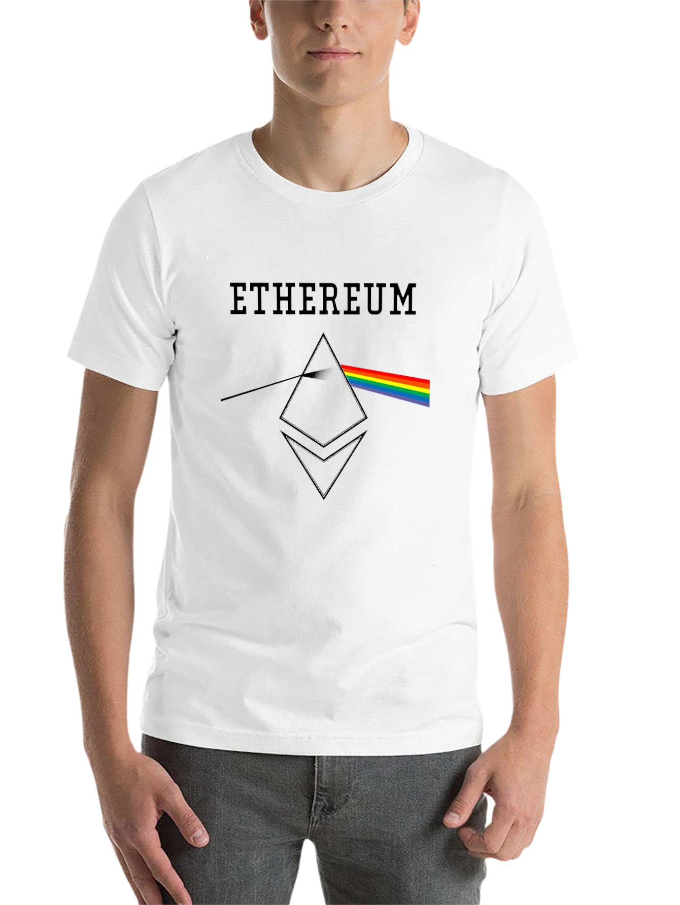 Black Ethereum Prism T-Shirt: Crypto Meets Classic Design view 14
