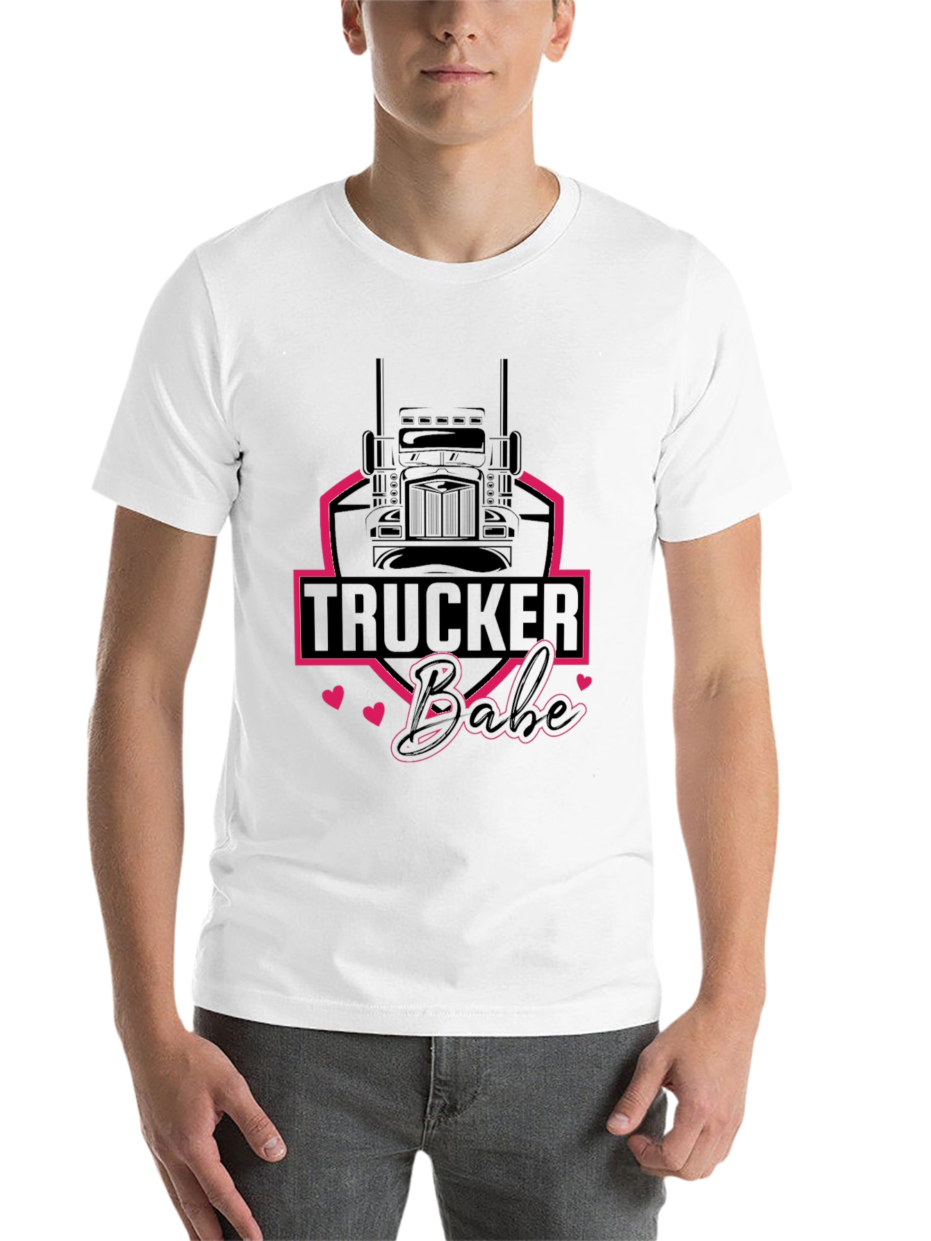 Black Trucker Babe Graphic Tee - Black view 14