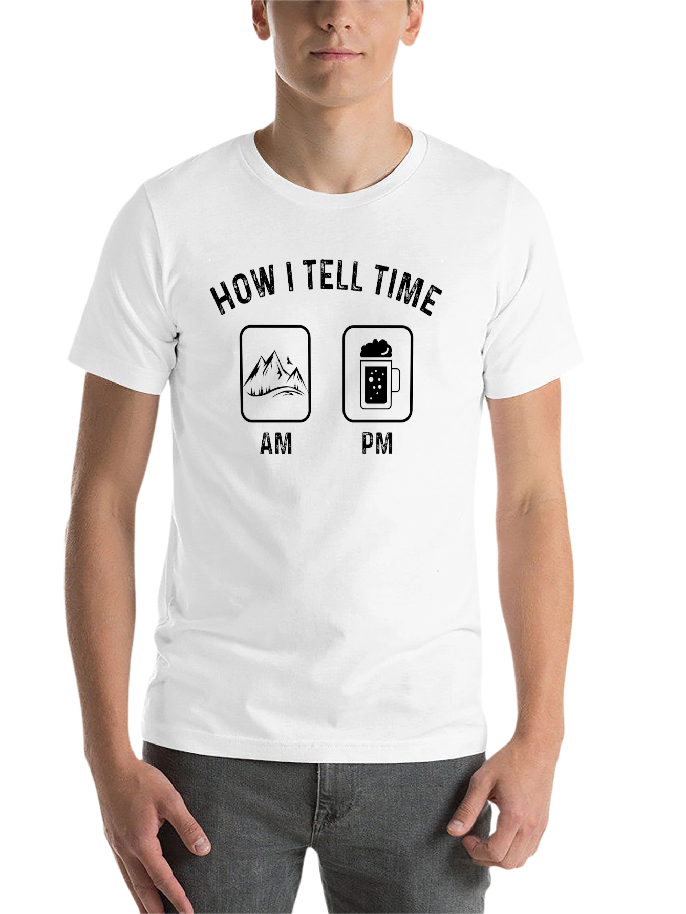 Black How I Tell Time Funny T-Shirt view 14