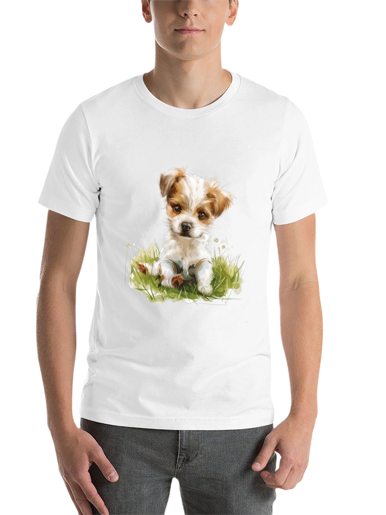 Black Cute Puppy Graphic T-Shirt - Black view 14