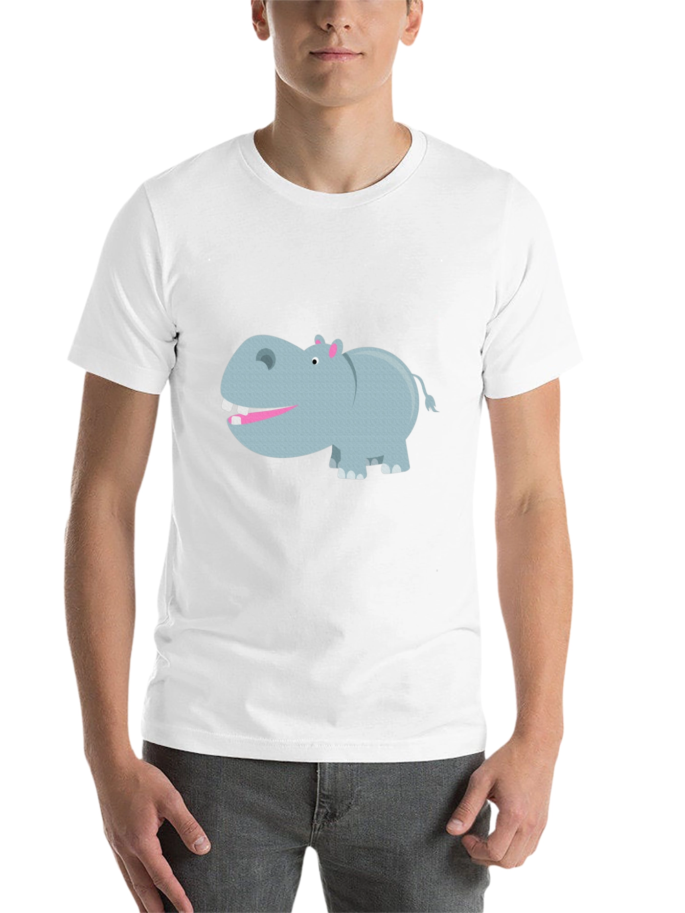 Black Hippo Graphic Tee - Comfortable Black Cotton T-Shirt view 14