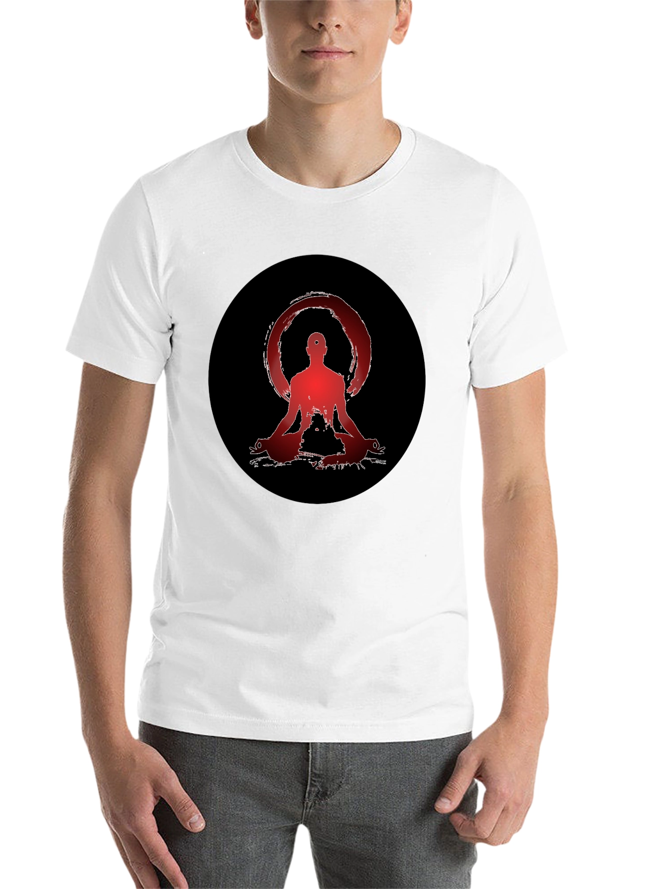 Black Zen Meditation Graphic Tee - Unisex Black T-Shirt view 14