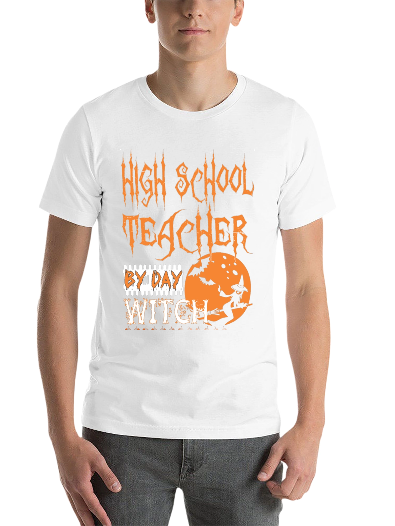 Black High School Teacher By Day Witch T-Shirt Halloween view 14