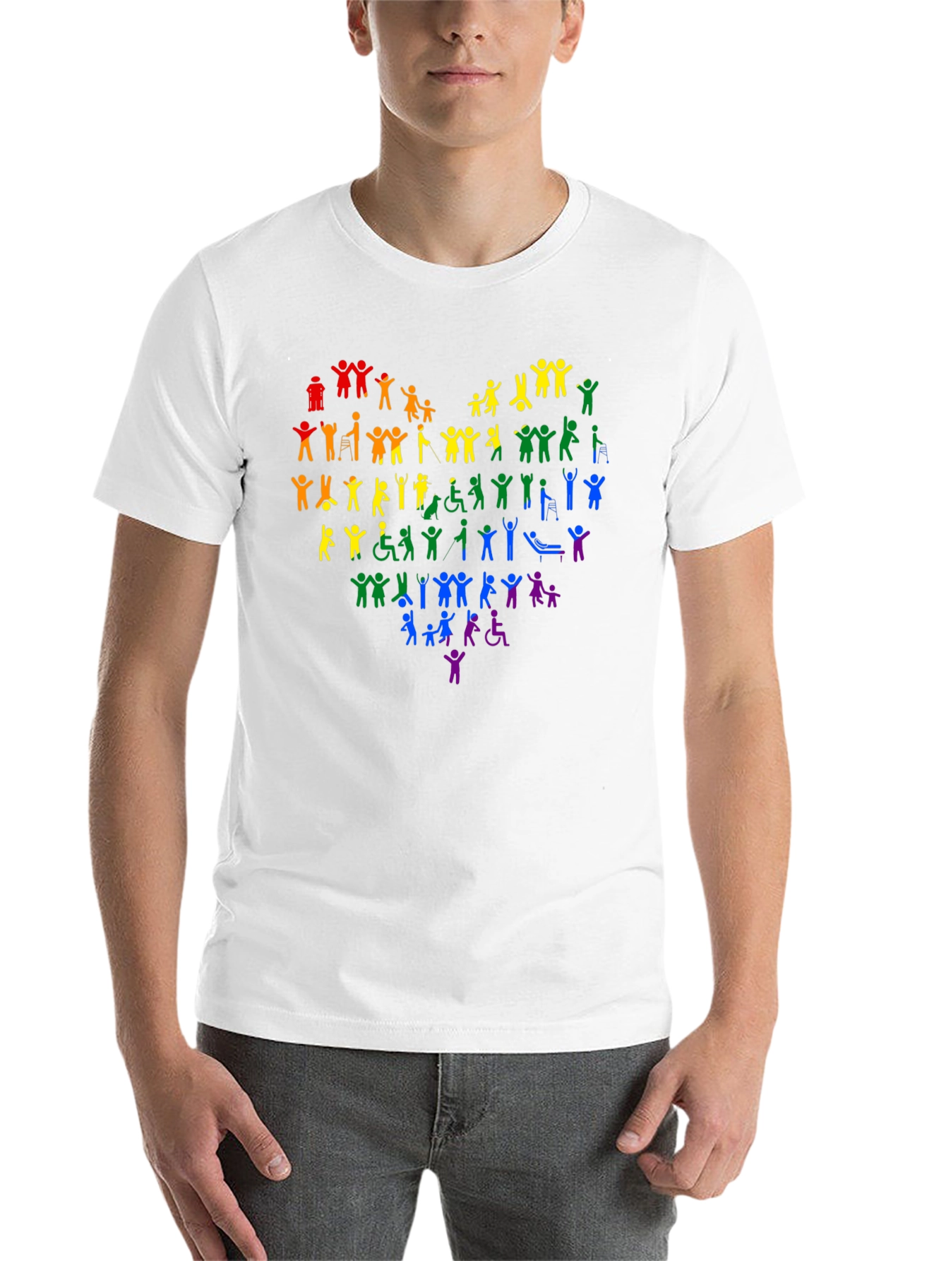 Black Inclusive Rainbow Heart Graphic Tee view 14
