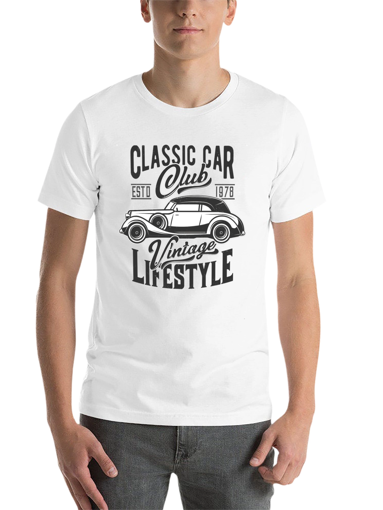 Black Classic Car Club Vintage Lifestyle Graphic T-Shirt view 14