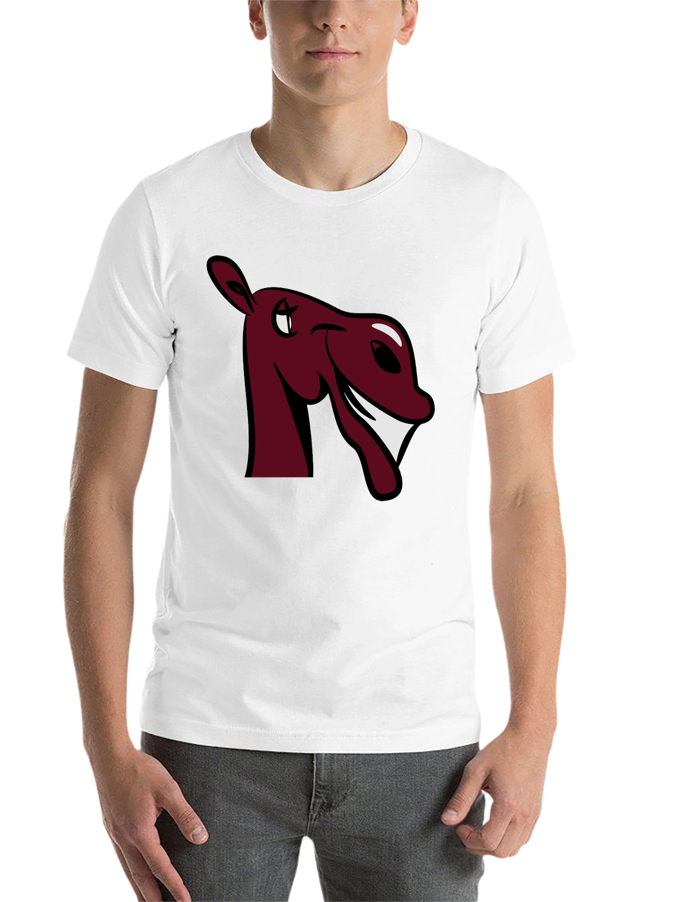 Black Funny Horse Graphic Tee - Burgundy view 14