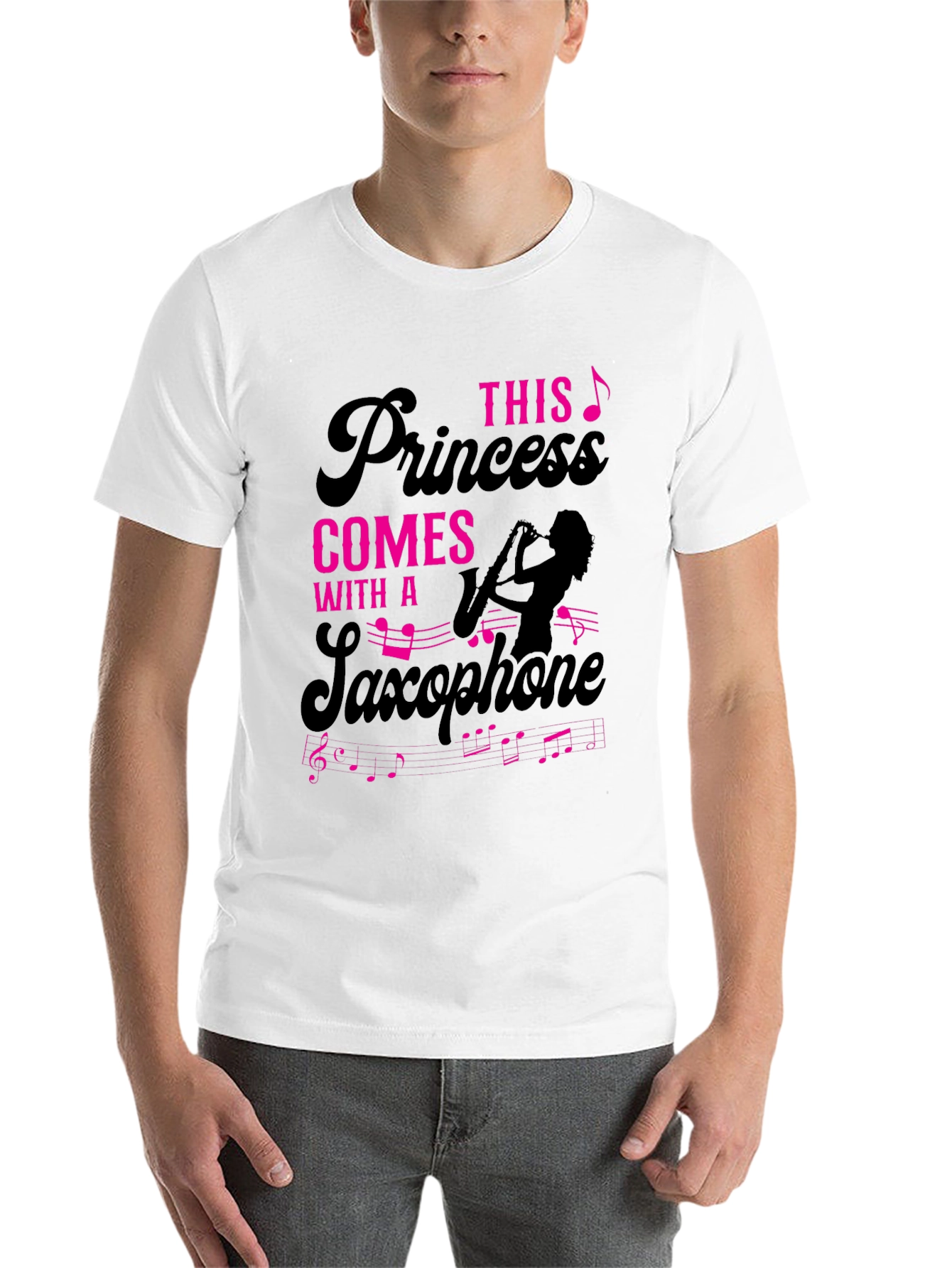 Black Princess Saxophone T-Shirt - Musician Tee view 14