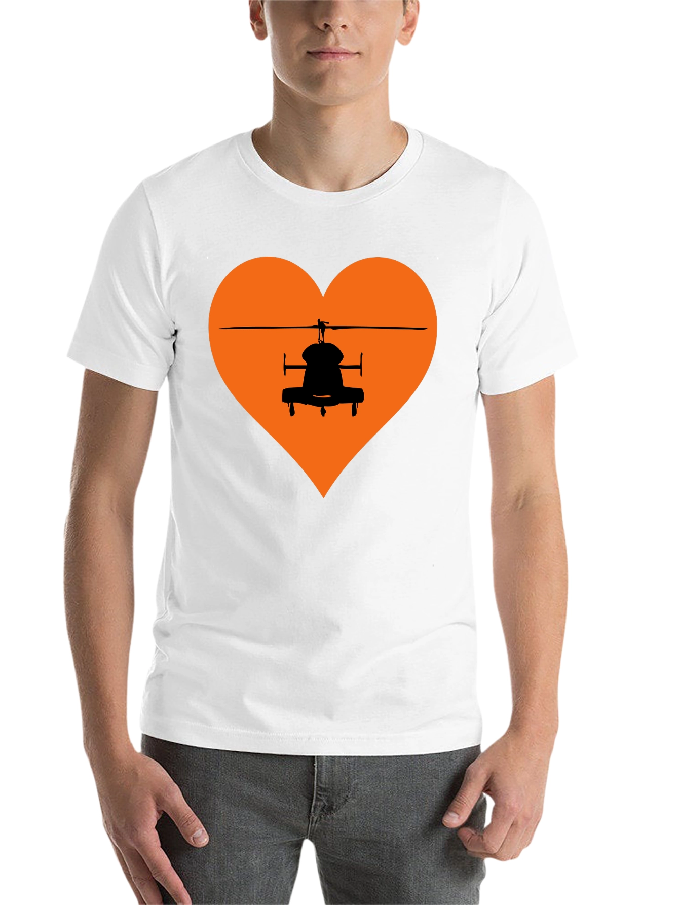 Black Helicopter Heart Graphic Tee - Black T-Shirt view 14