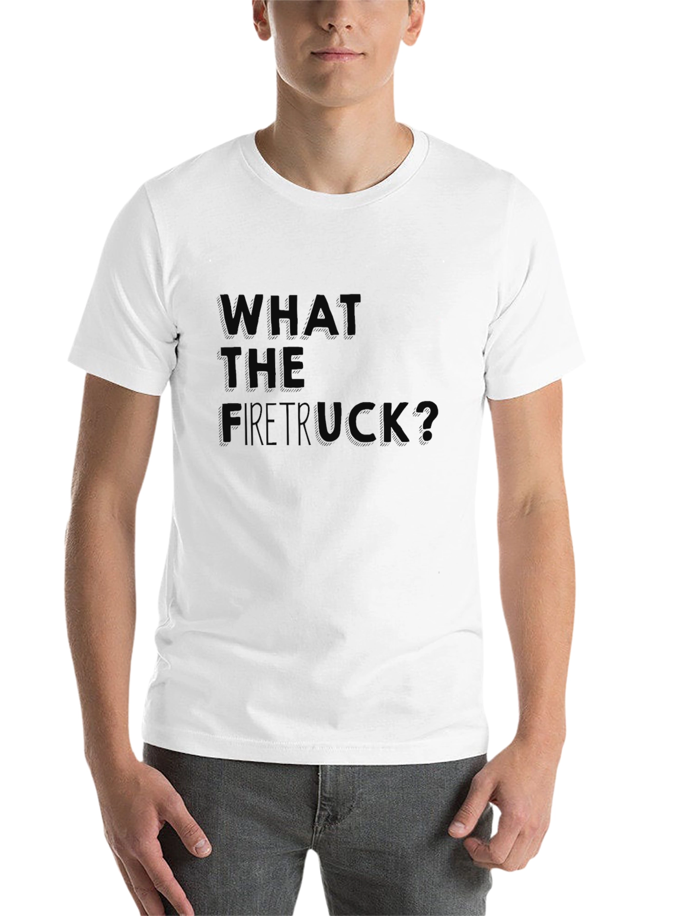 Black What The Firetruck? Funny Graphic Tee view 14