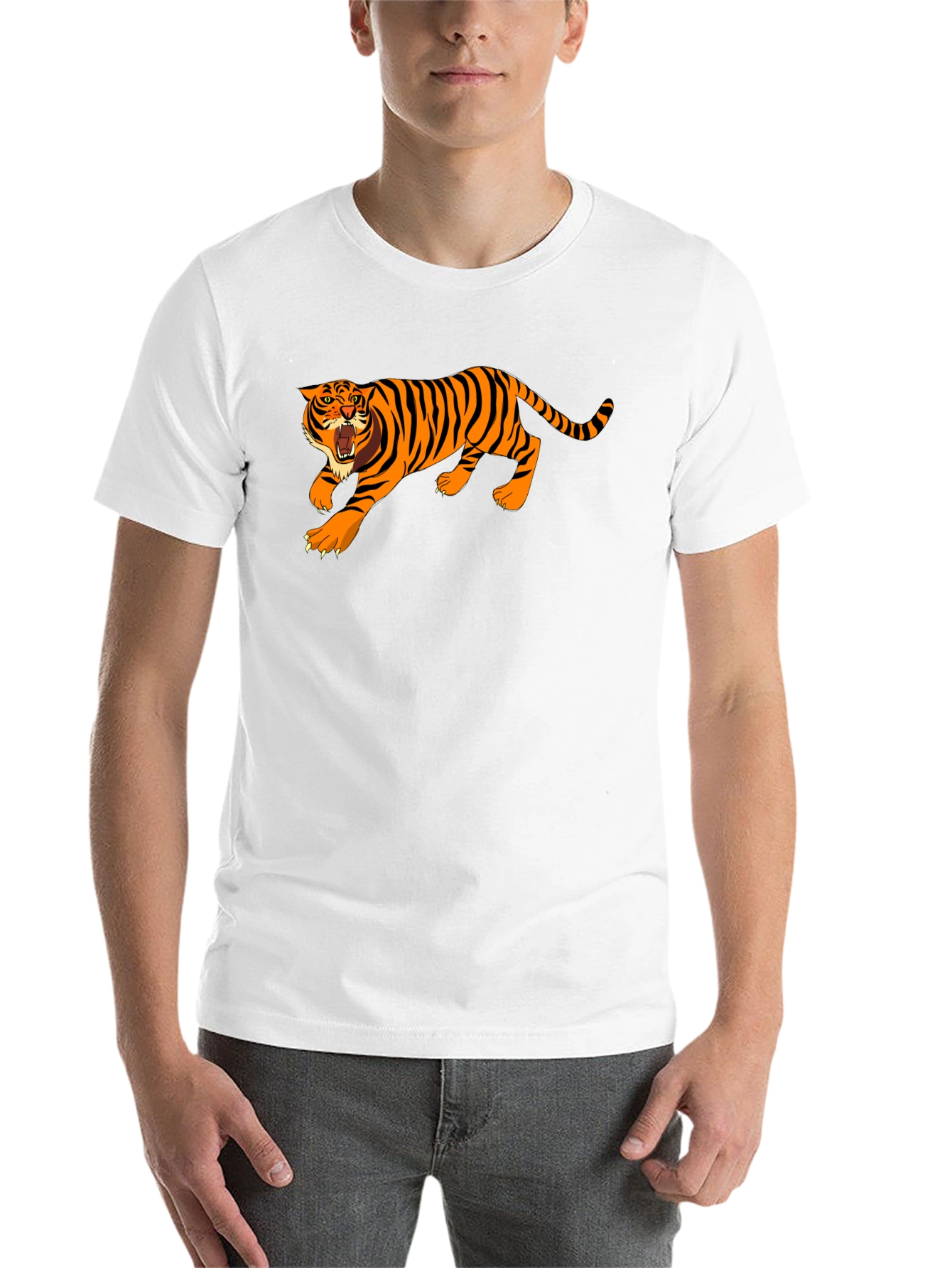 Black Roaring Tiger Graphic T-Shirt view 14