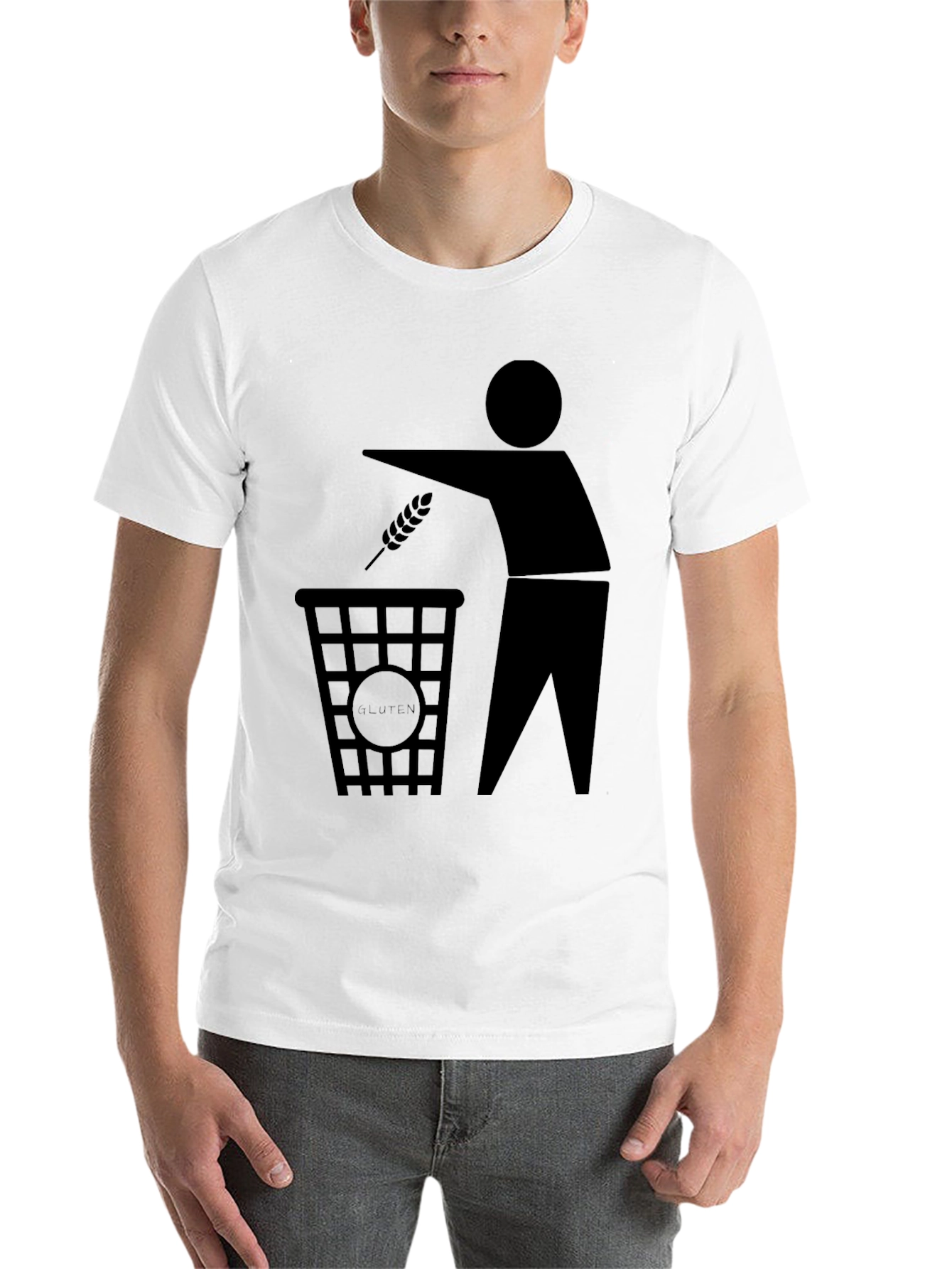 Gluten Free T-Shirt - Black, Symbolic Design - 14