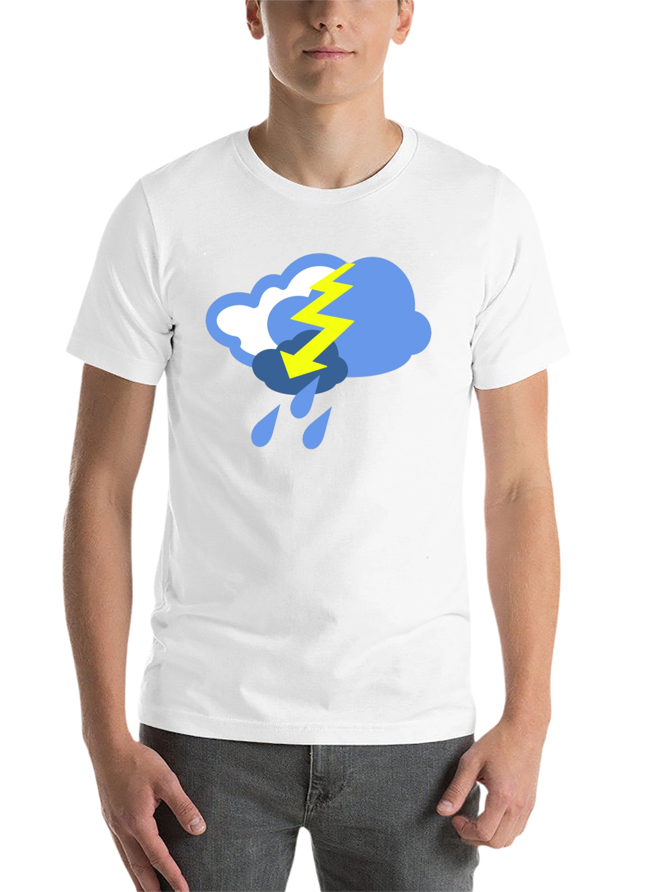 Black Stormy Weather Graphic Tee - Black Cotton T-Shirt view 14