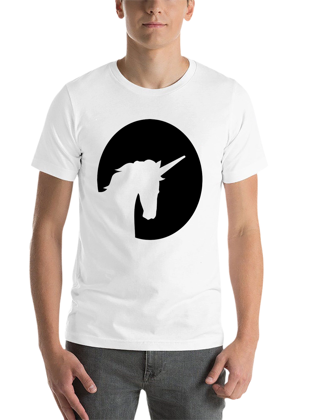 Black Unicorn Silhouette Black T-Shirt view 14