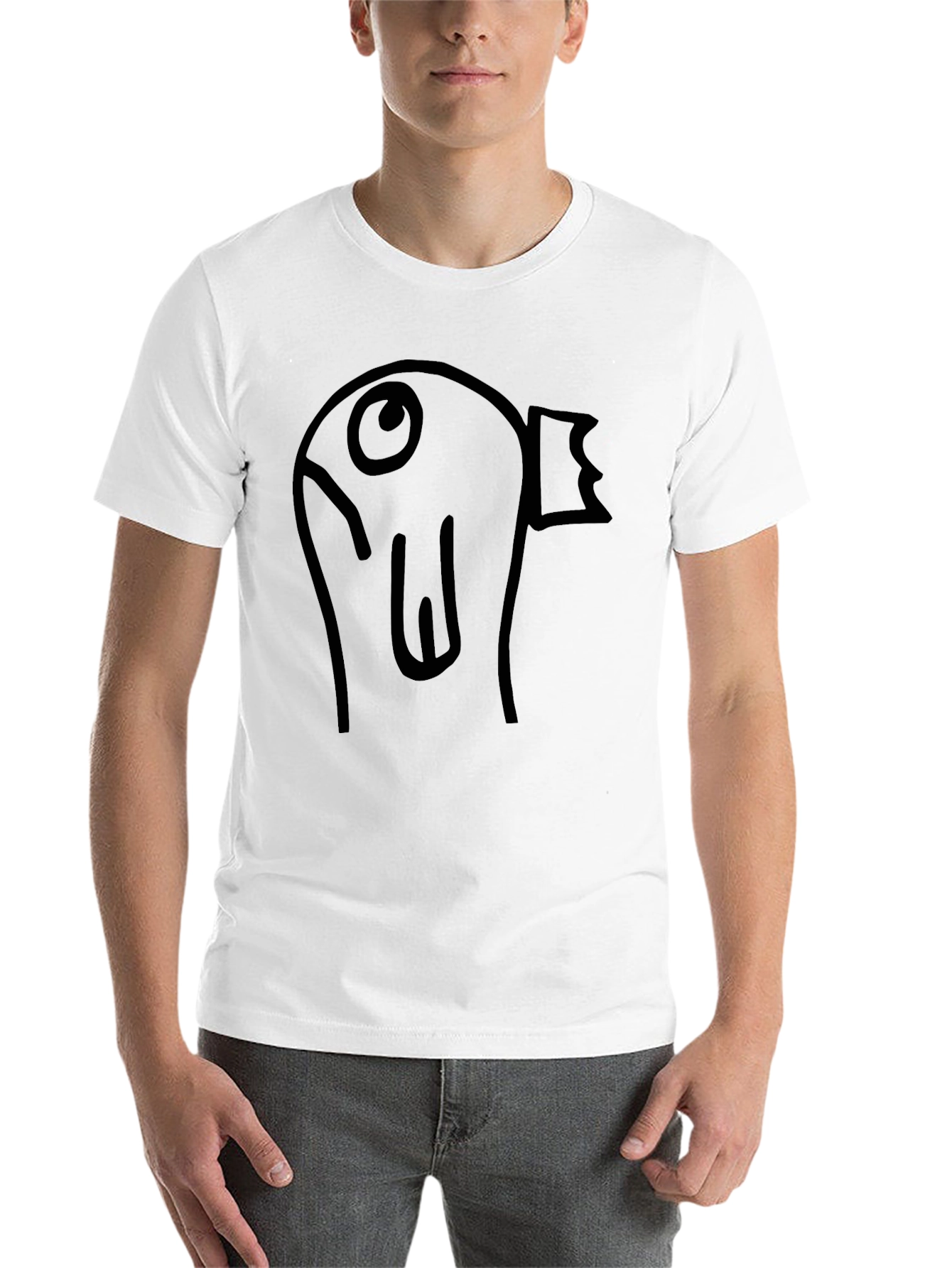 Black Men's Black T-Shirt with Funny Duck Graphic view 14