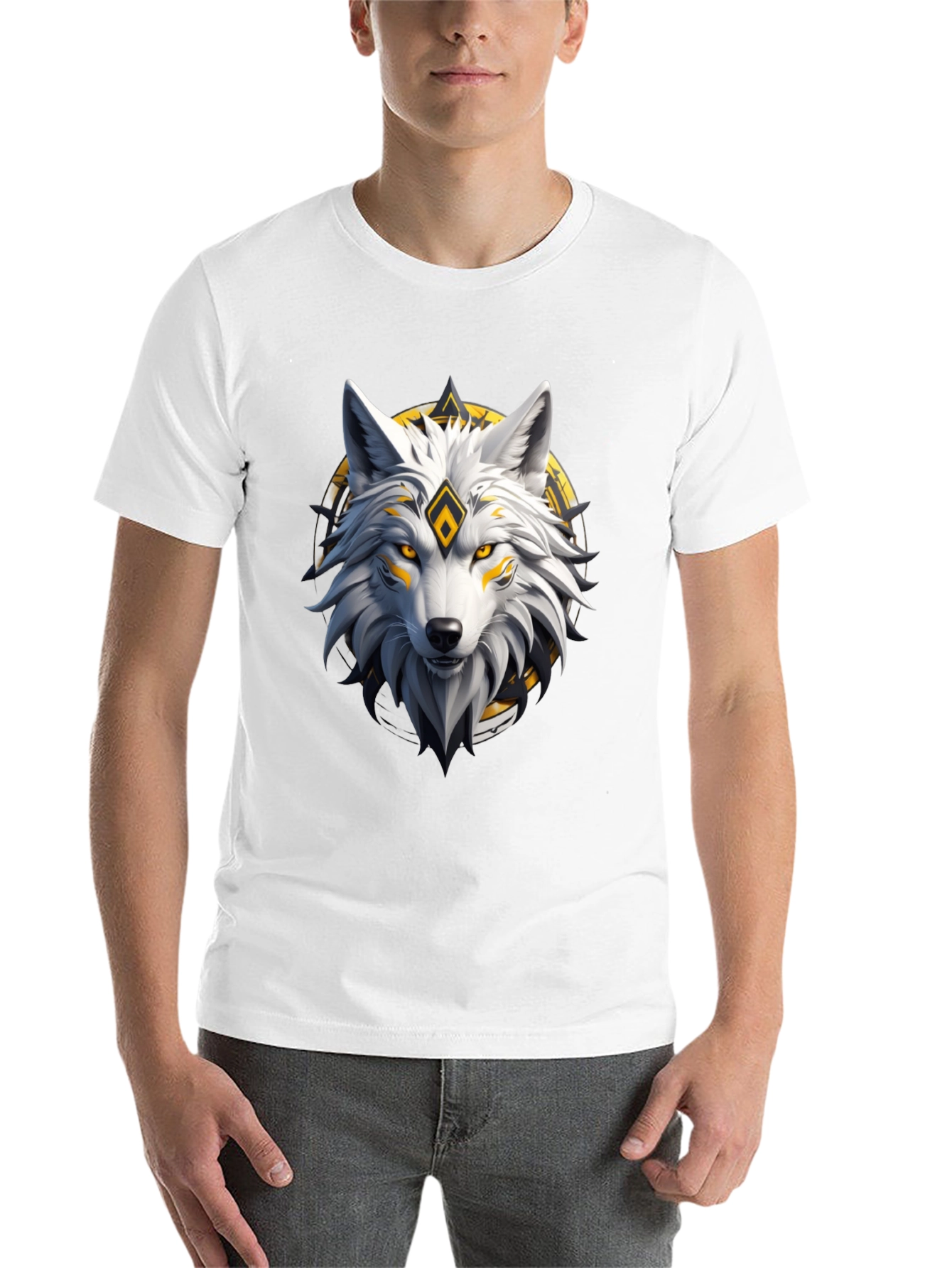 Black Wolf Graphic Print Crew Neck T-Shirt view 14