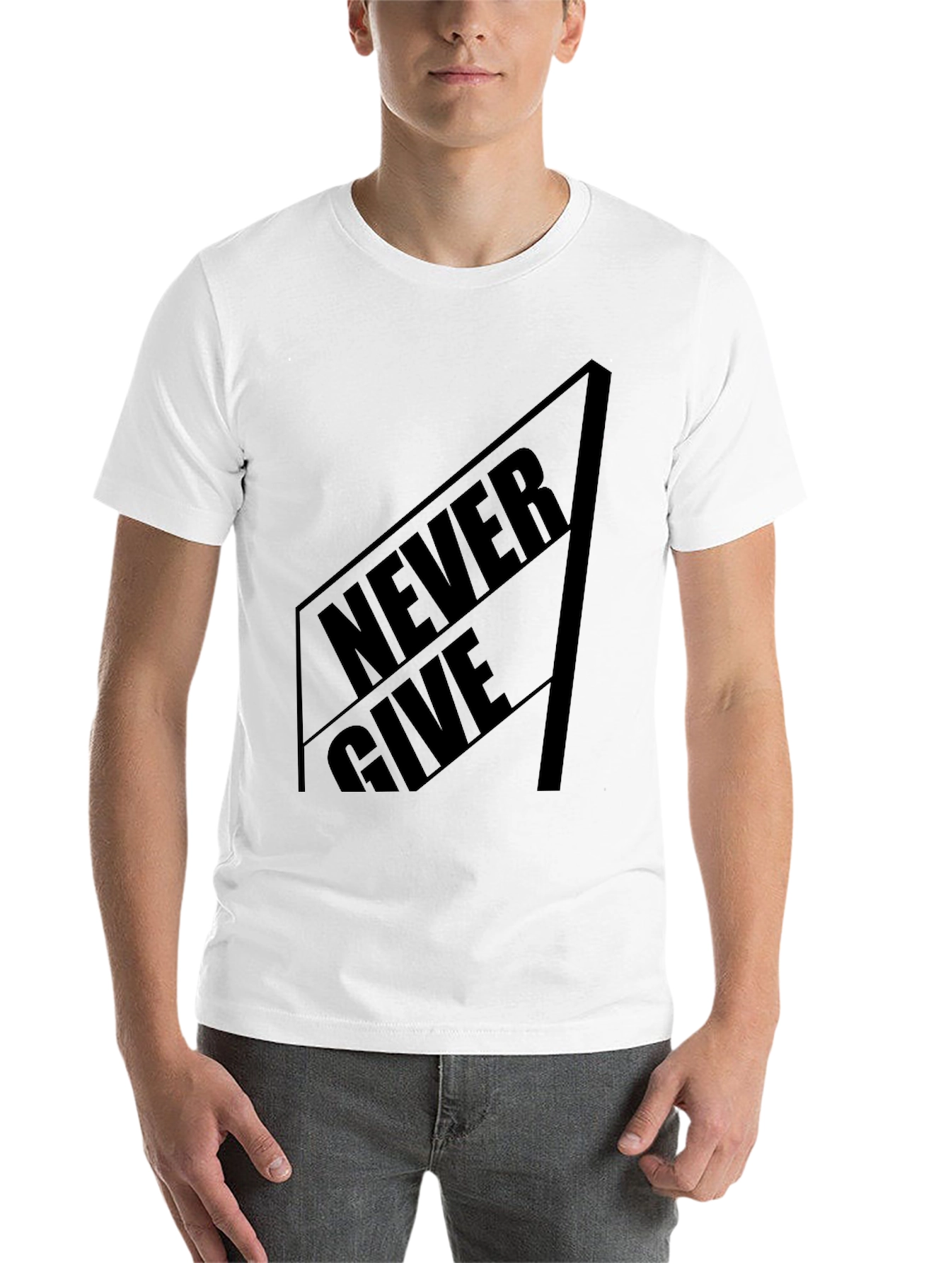 Black Never Give Black Graphic Tee - Stylish Menswear view 14