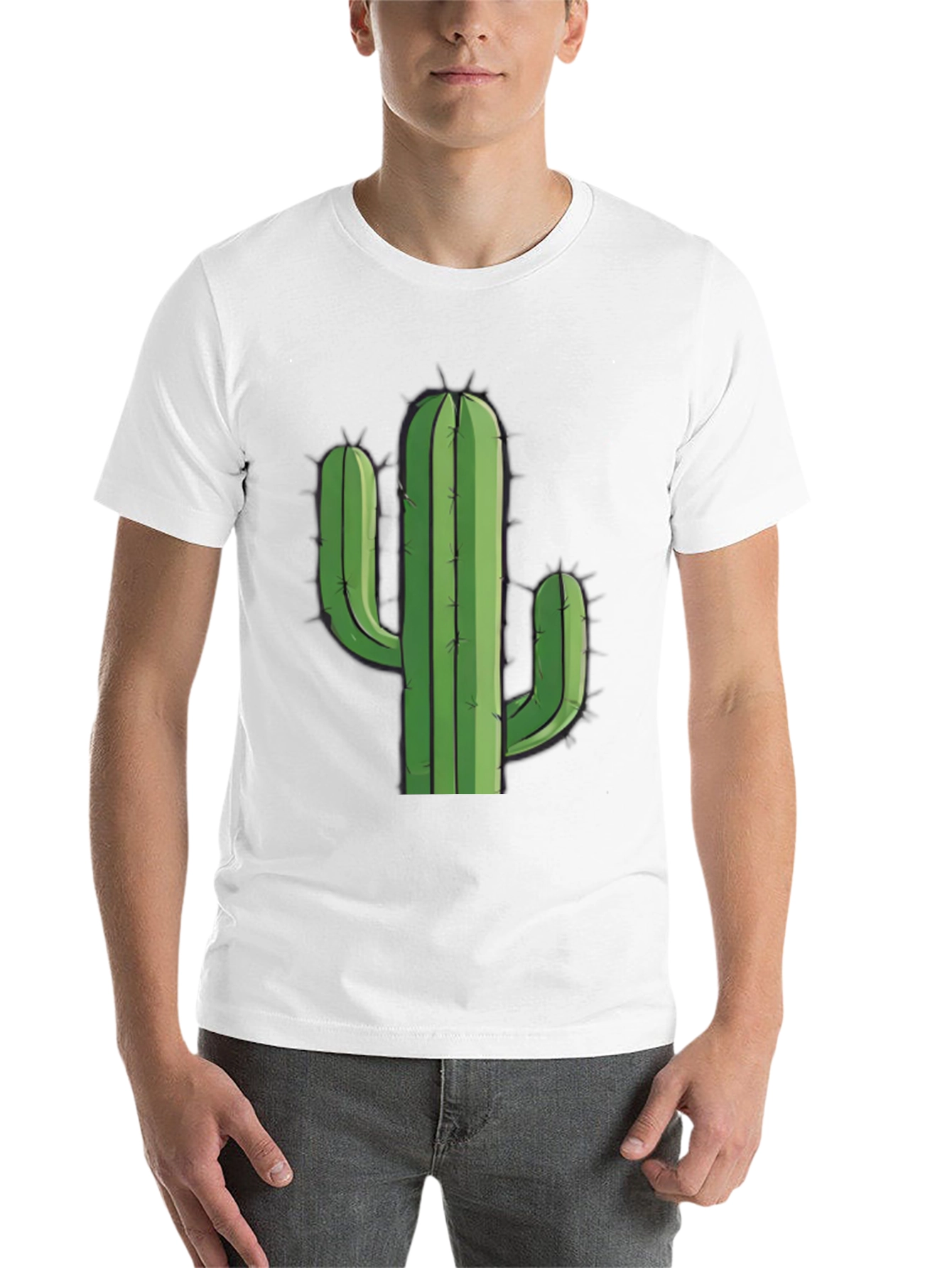 Black Cactus Graphic Tee - Black Cotton T-Shirt view 14