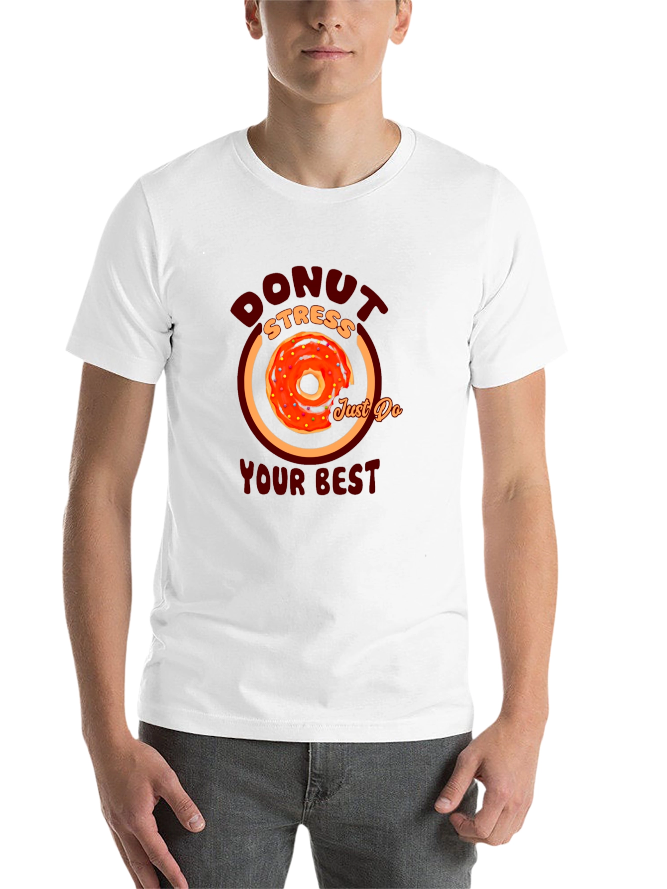 Black Donut Stress Graphic T-Shirt - Motivational Tee view 14